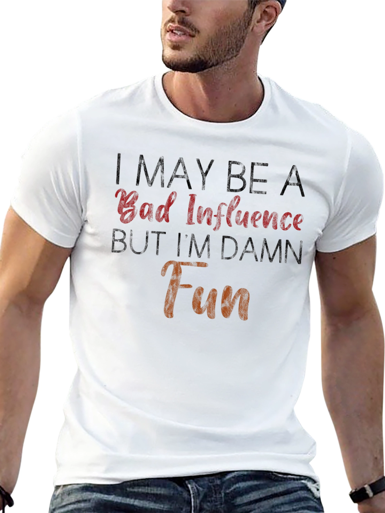 Bad Influence Damn Fun Graphic T-Shirt