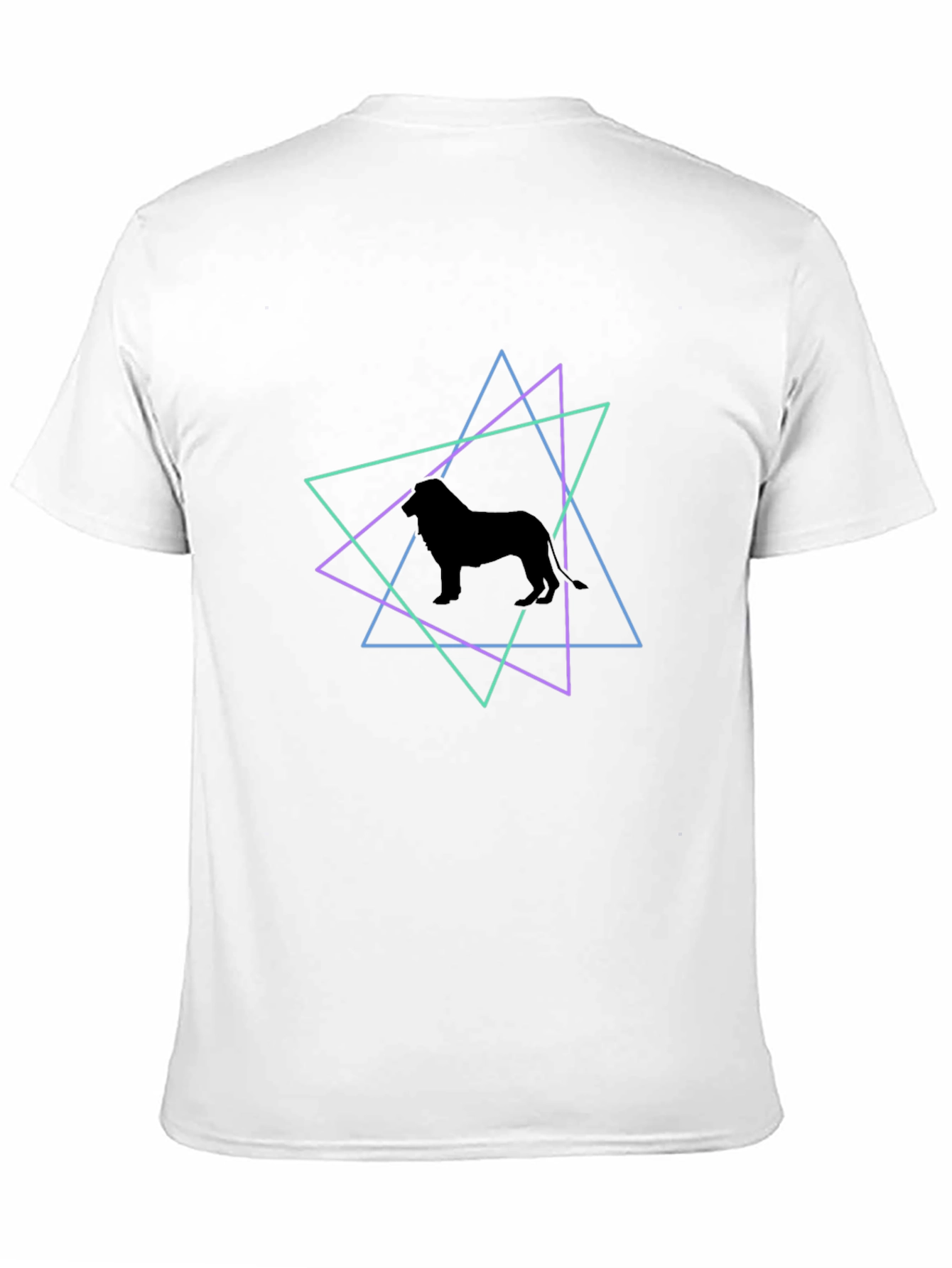 Geometric Dog Silhouette T-Shirt - Black