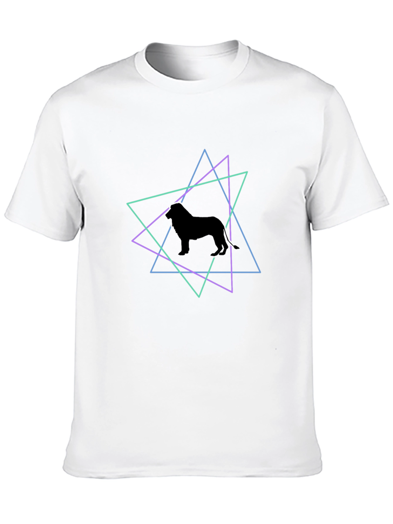 Geometric Dog Silhouette T-Shirt - Black