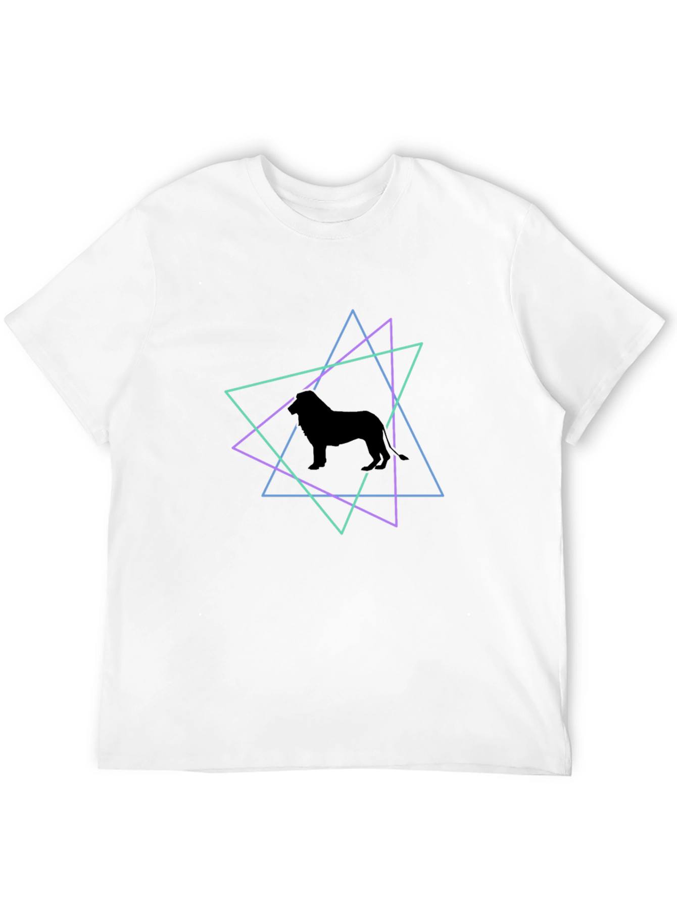 Geometric Dog Silhouette T-Shirt - Black