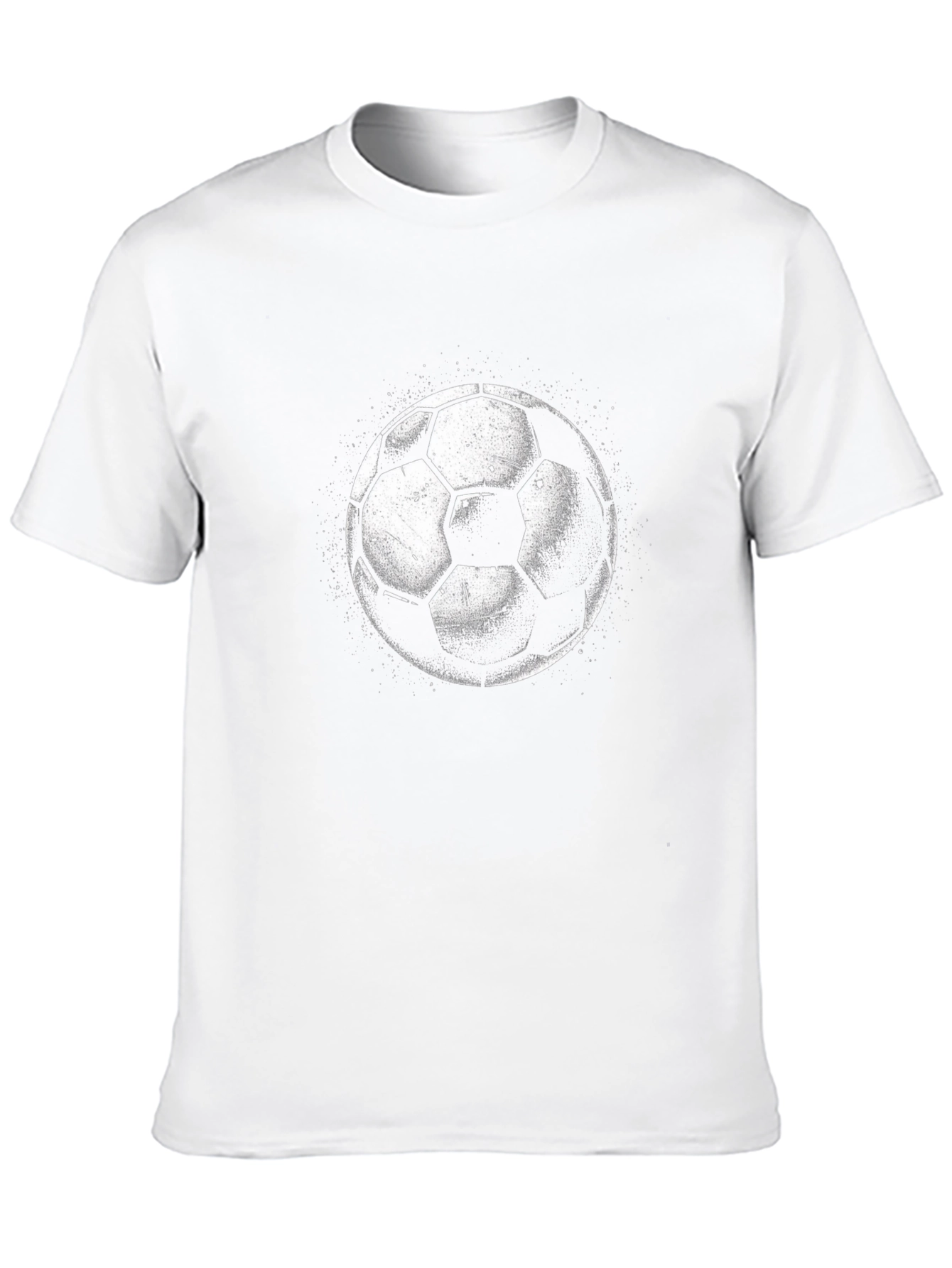 Soccer Ball Graphic Tee - Black Cotton T-Shirt