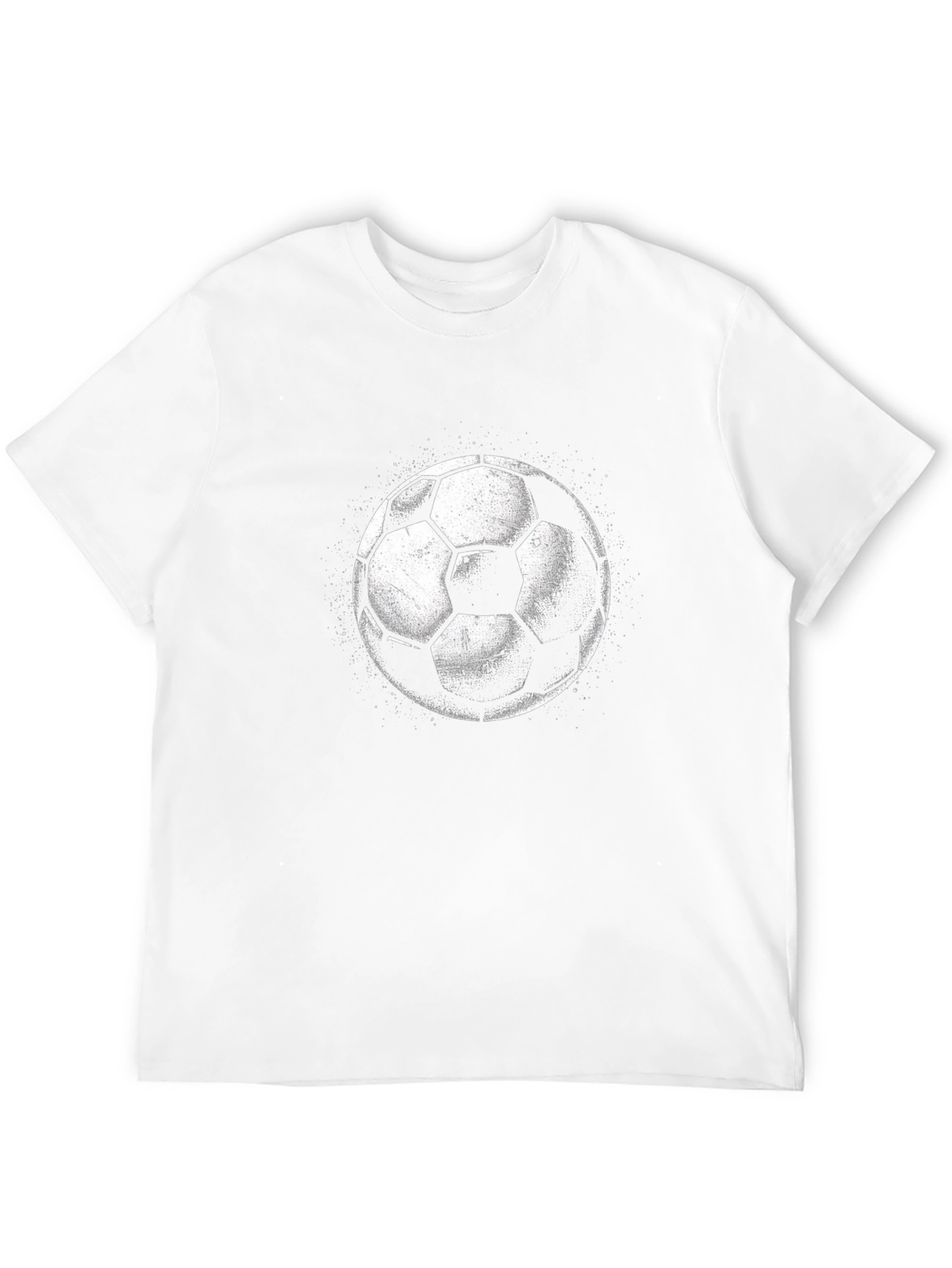 Soccer Ball Graphic Tee - Black Cotton T-Shirt