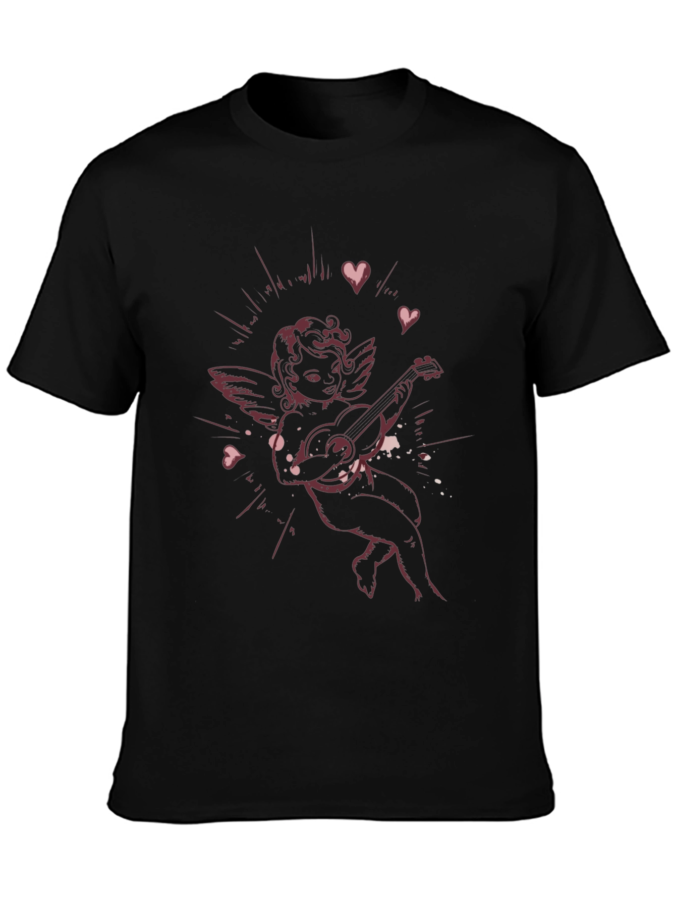 Cherub Playing Guitar Graphic T-Shirt