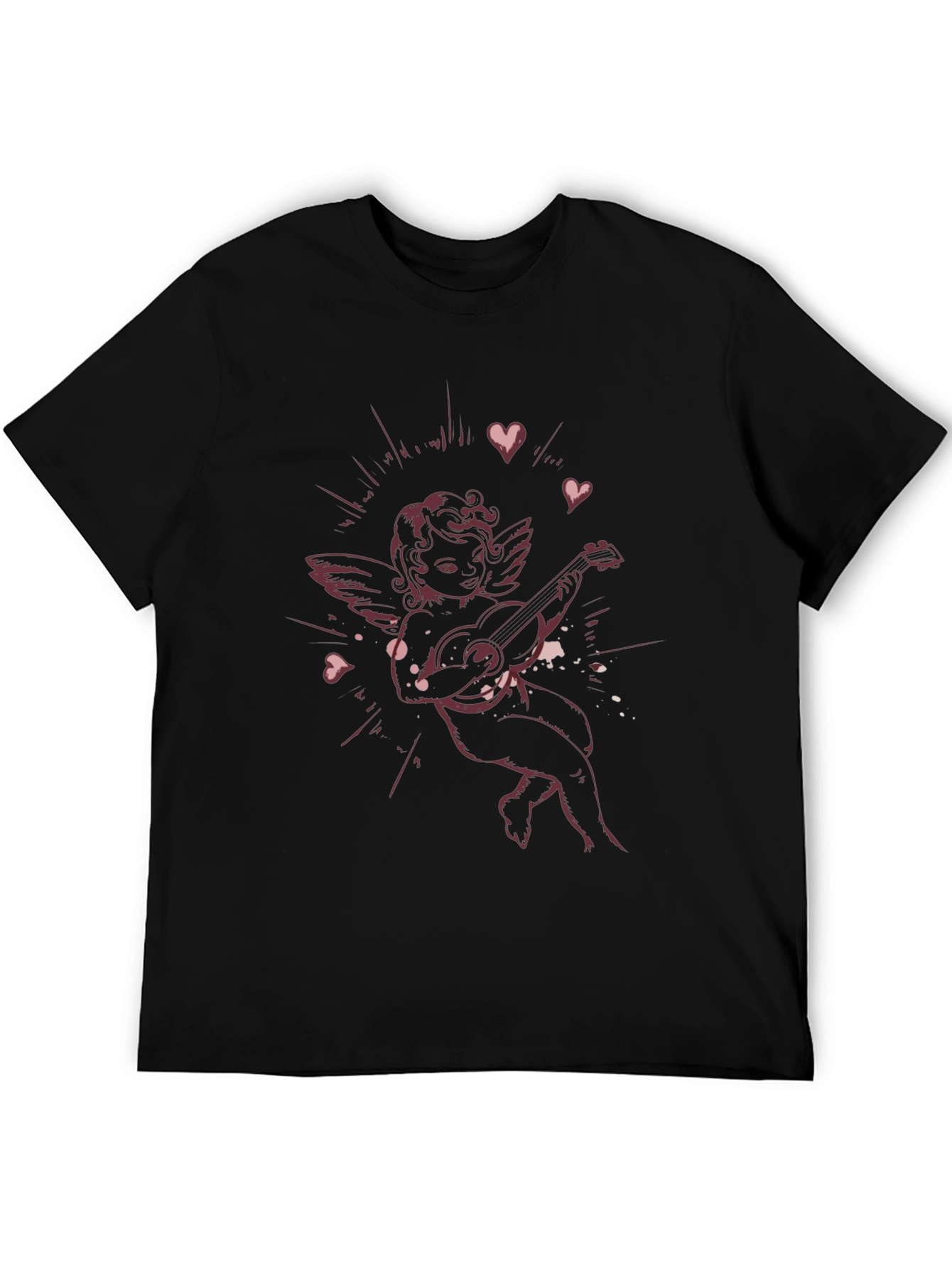 Cherub Playing Guitar Graphic T-Shirt