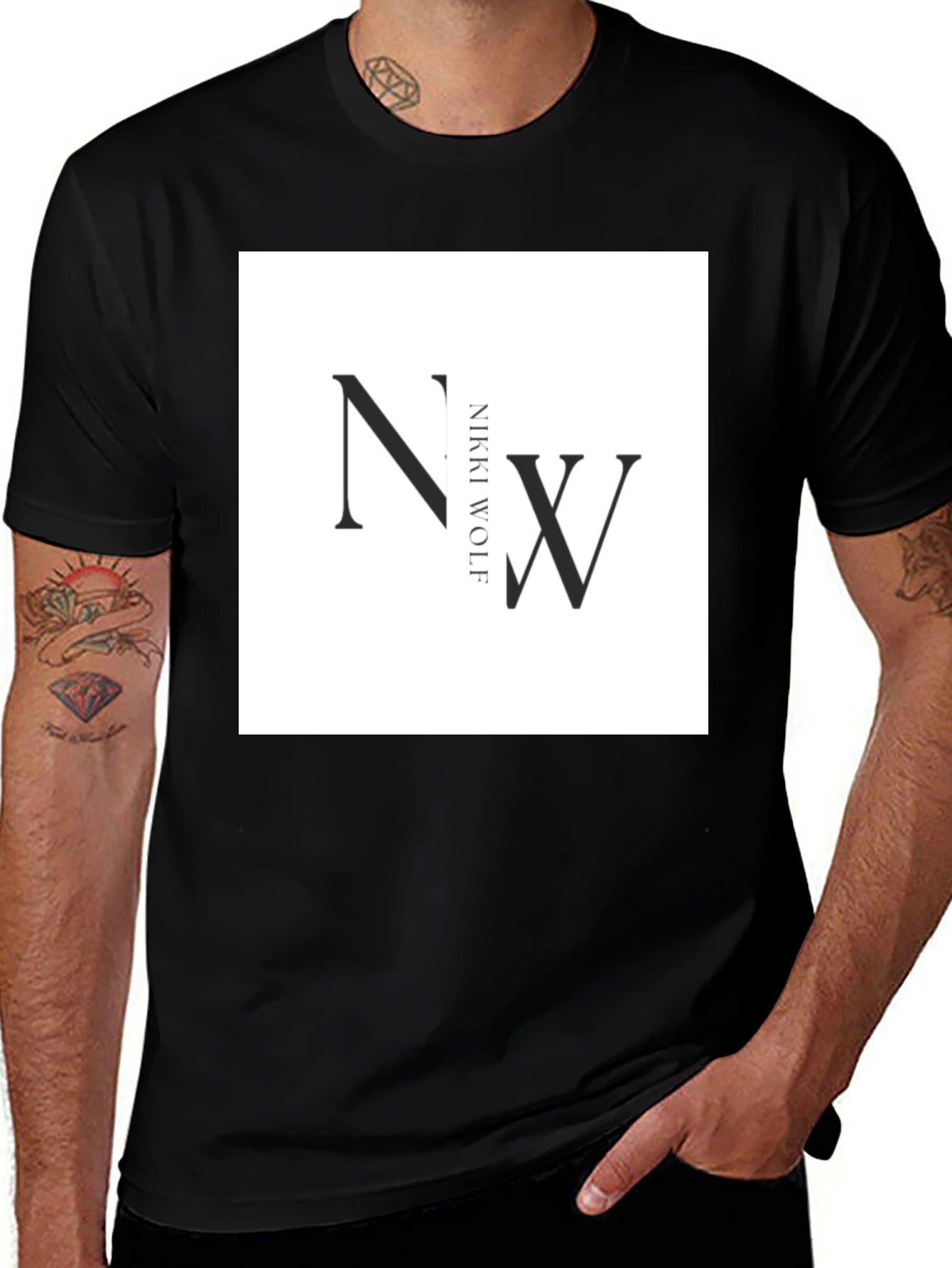 Nikki Wolf Black T-Shirt - Modern Graphic Tee