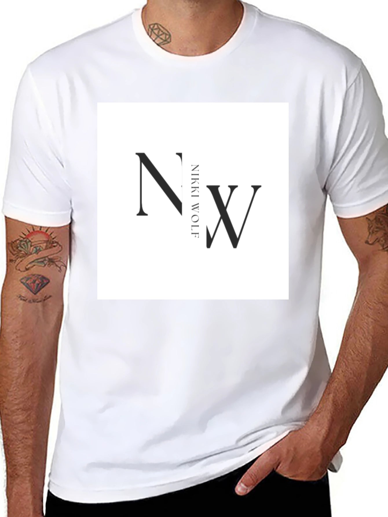 Nikki Wolf Black T-Shirt - Modern Graphic Tee