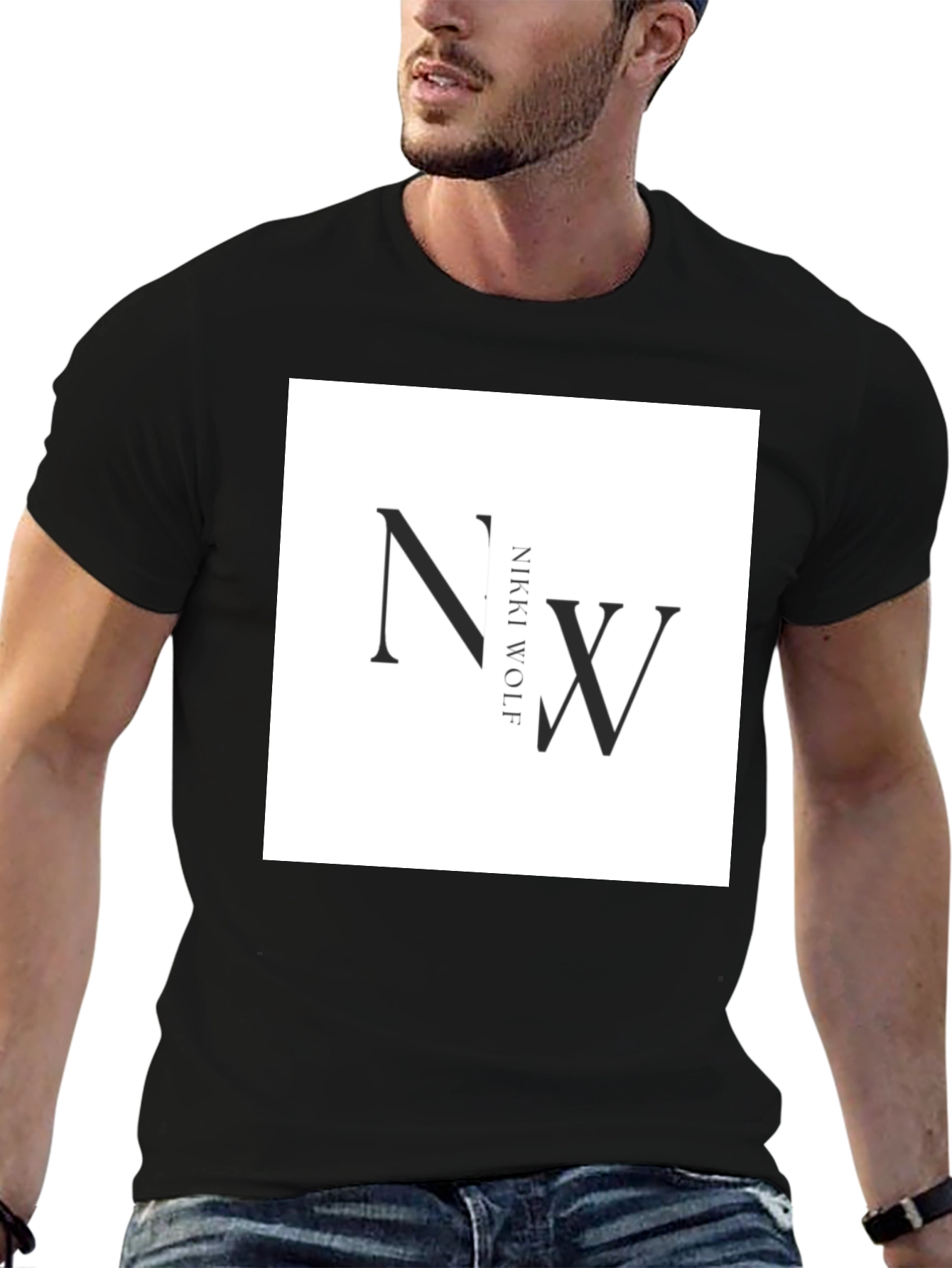 Nikki Wolf Black T-Shirt - Modern Graphic Tee
