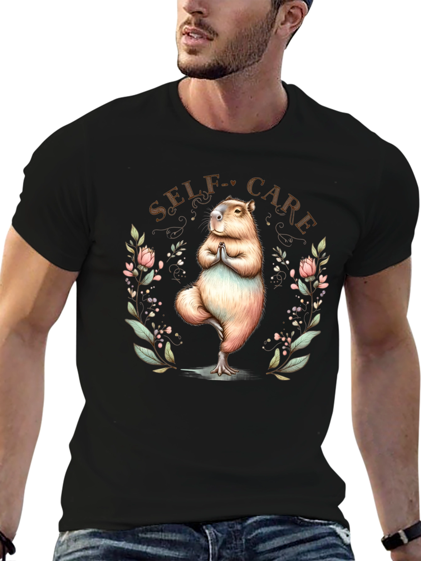 Self-Care Capybara Yoga Tee