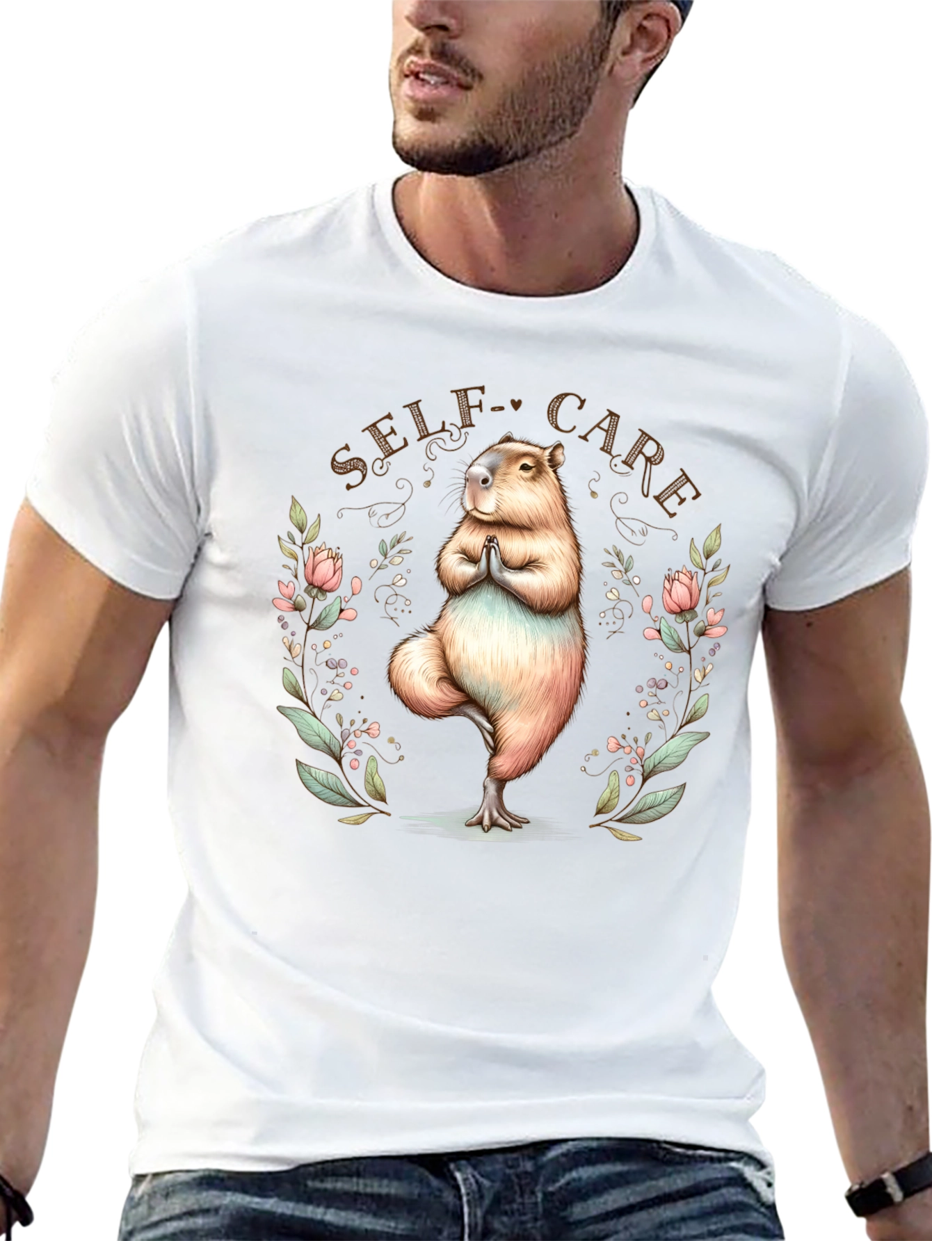 Self-Care Capybara Yoga Tee