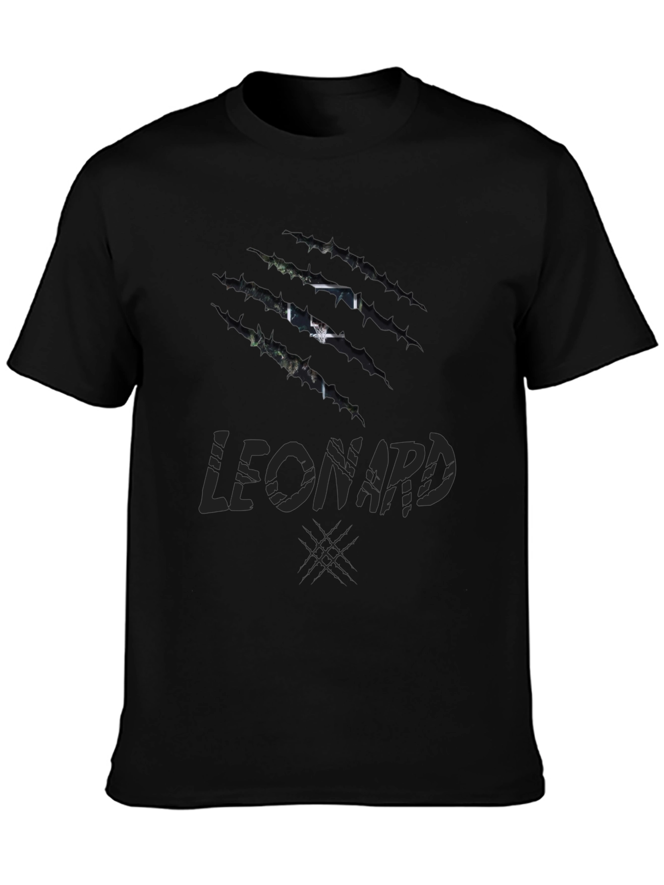 Mens LEONARD Claw Graphic Print Black T-Shirt