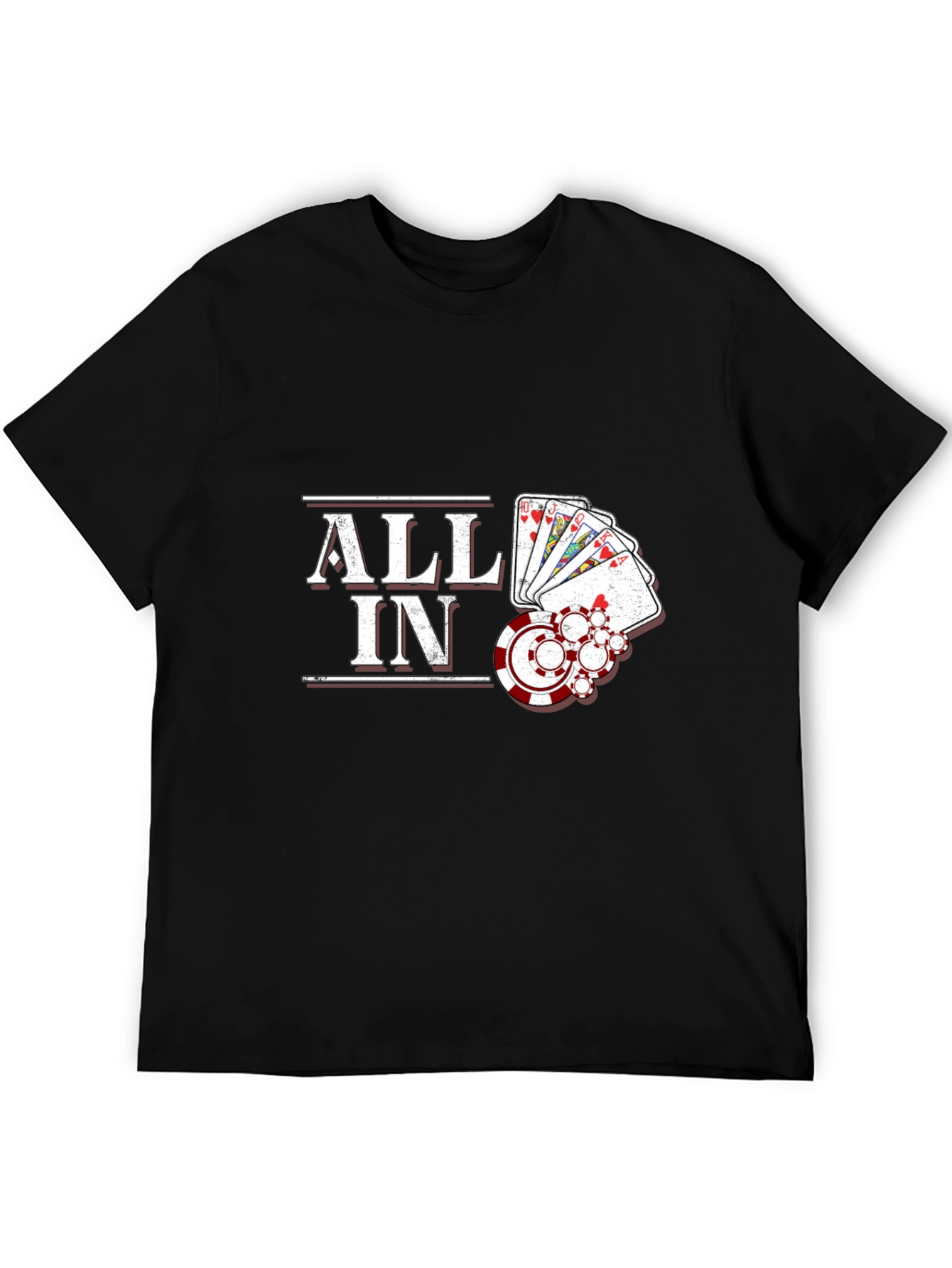 All In Poker Graphic Tee - Lucky Hand T-Shirt