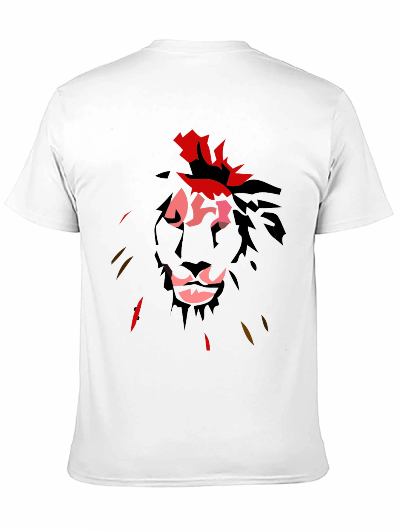 Abstract Lion Graphic Black T-Shirt