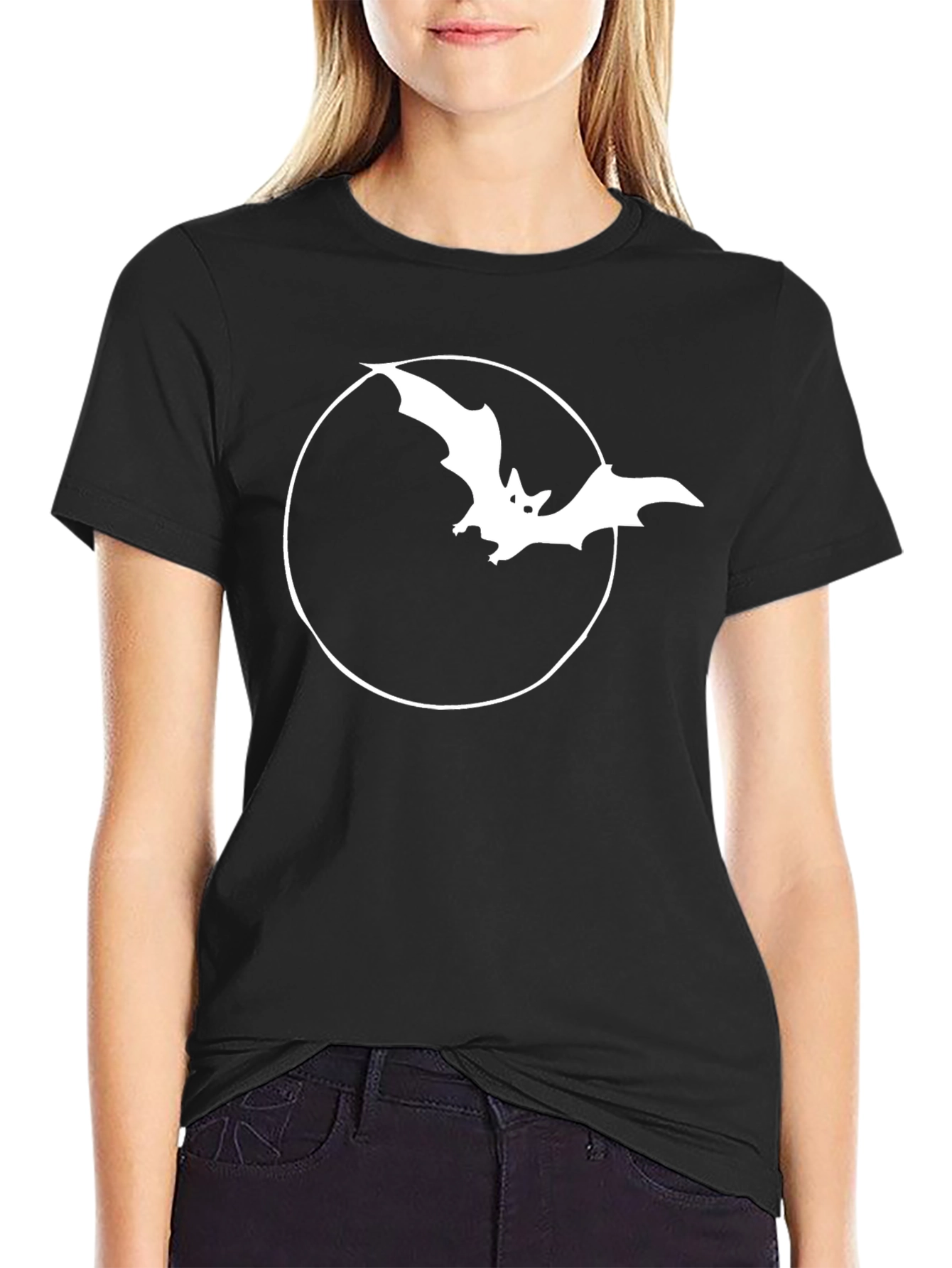 Bat in Circle Graphic T-Shirt