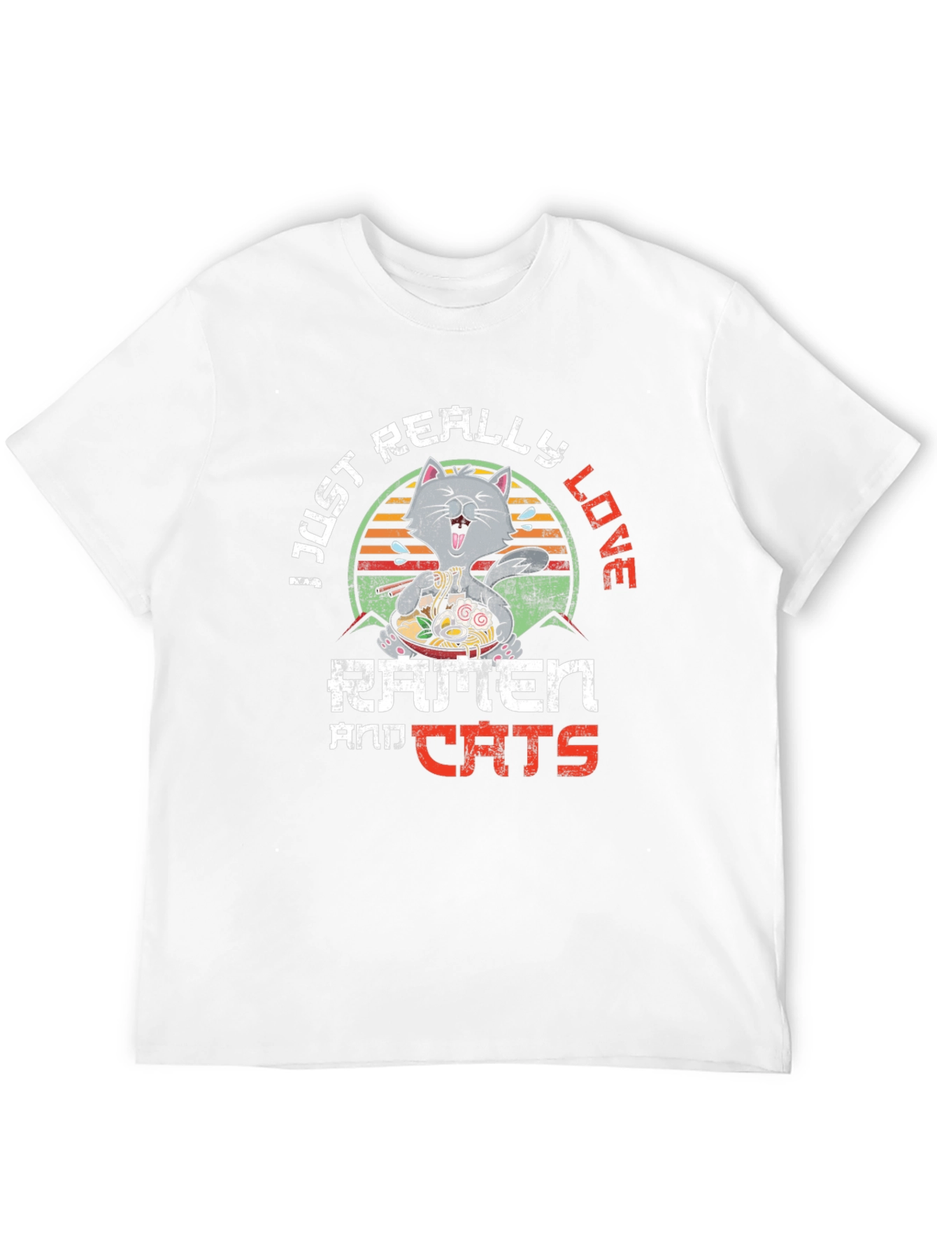 Ramen and Cats Graphic Tee - Unique Design