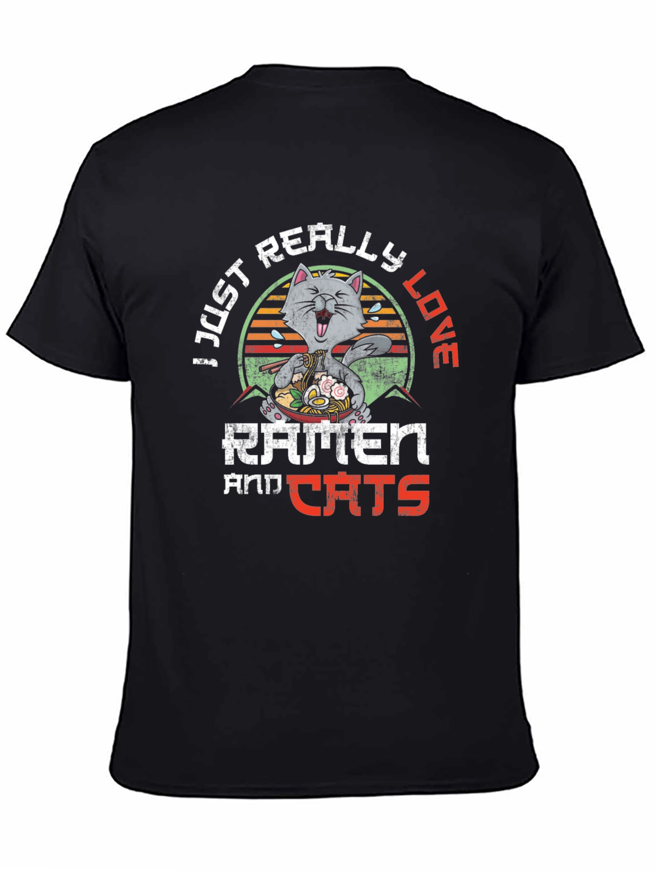 Ramen and Cats Graphic Tee - Unique Design
