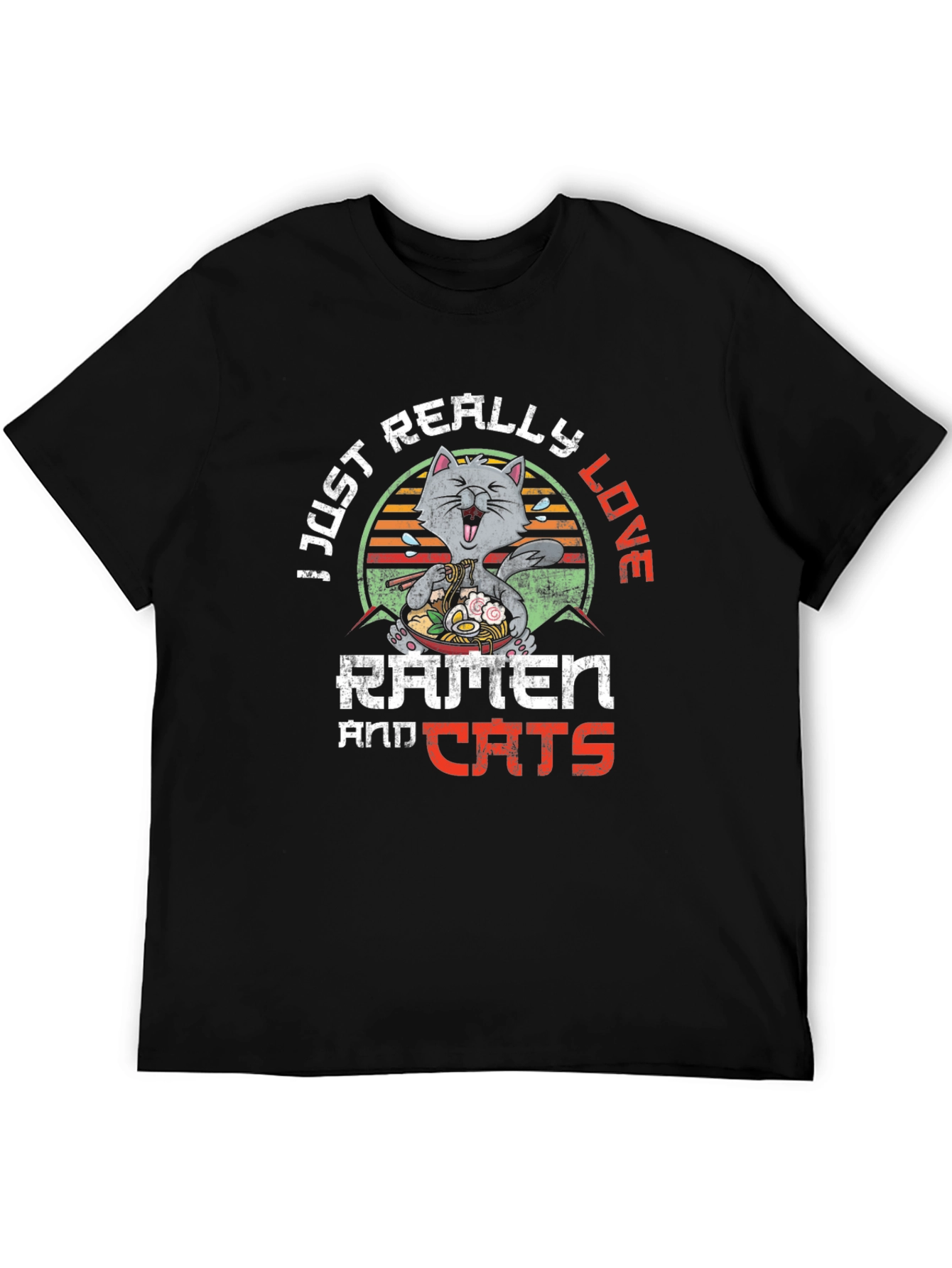 Ramen and Cats Graphic Tee - Unique Design