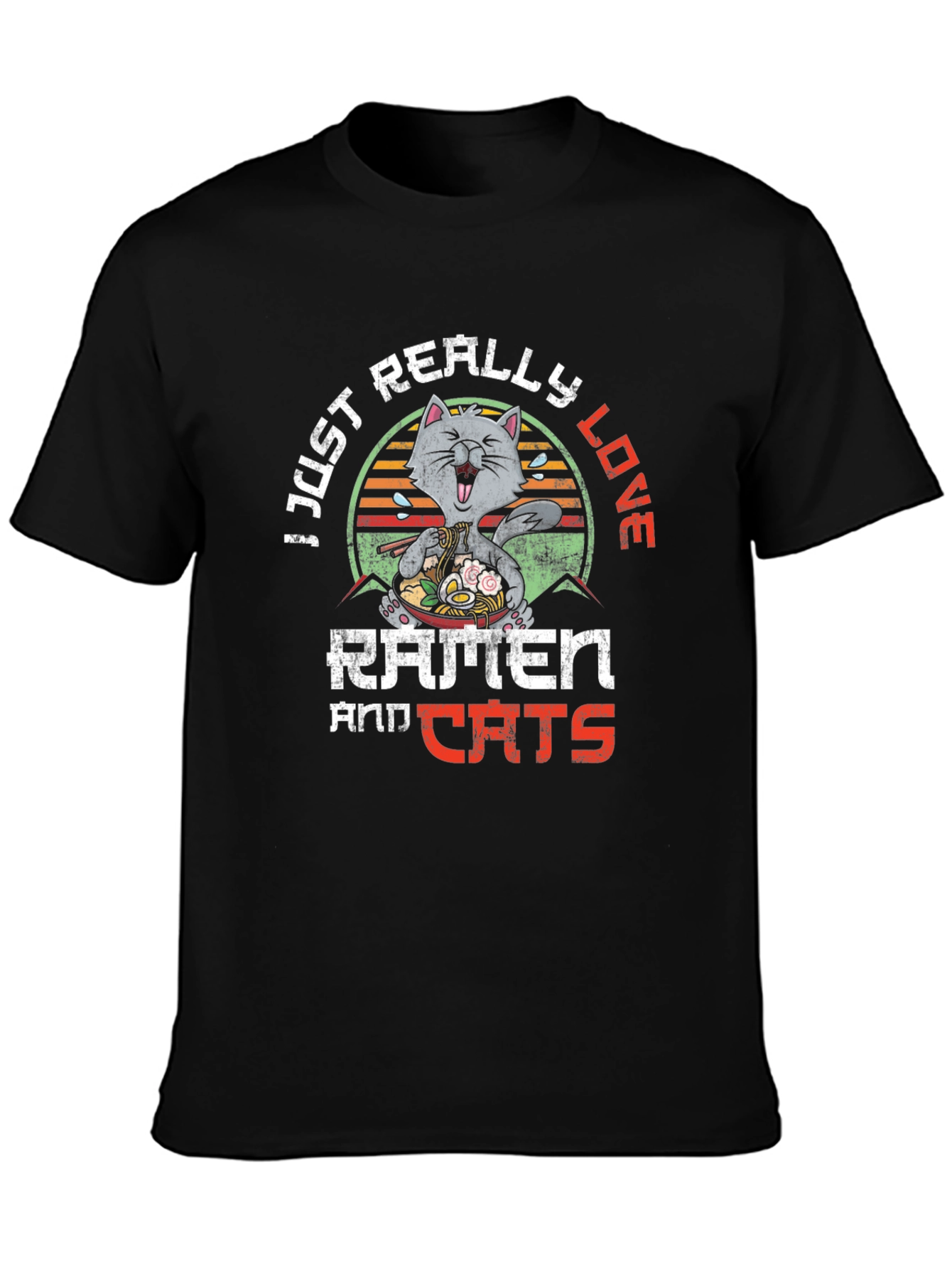 Ramen and Cats Graphic Tee - Unique Design