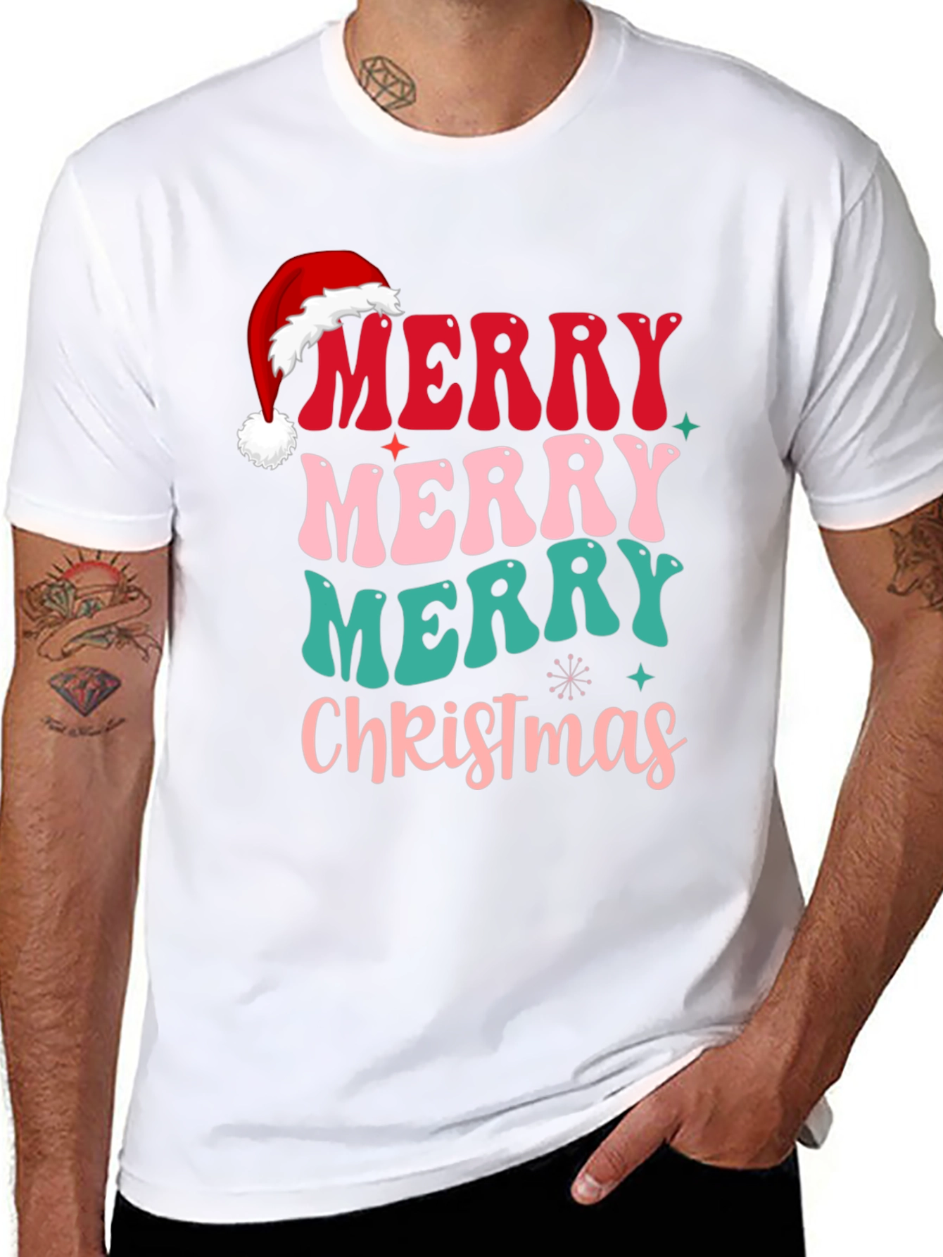 Festive Retro Merry Christmas Graphic Tee
