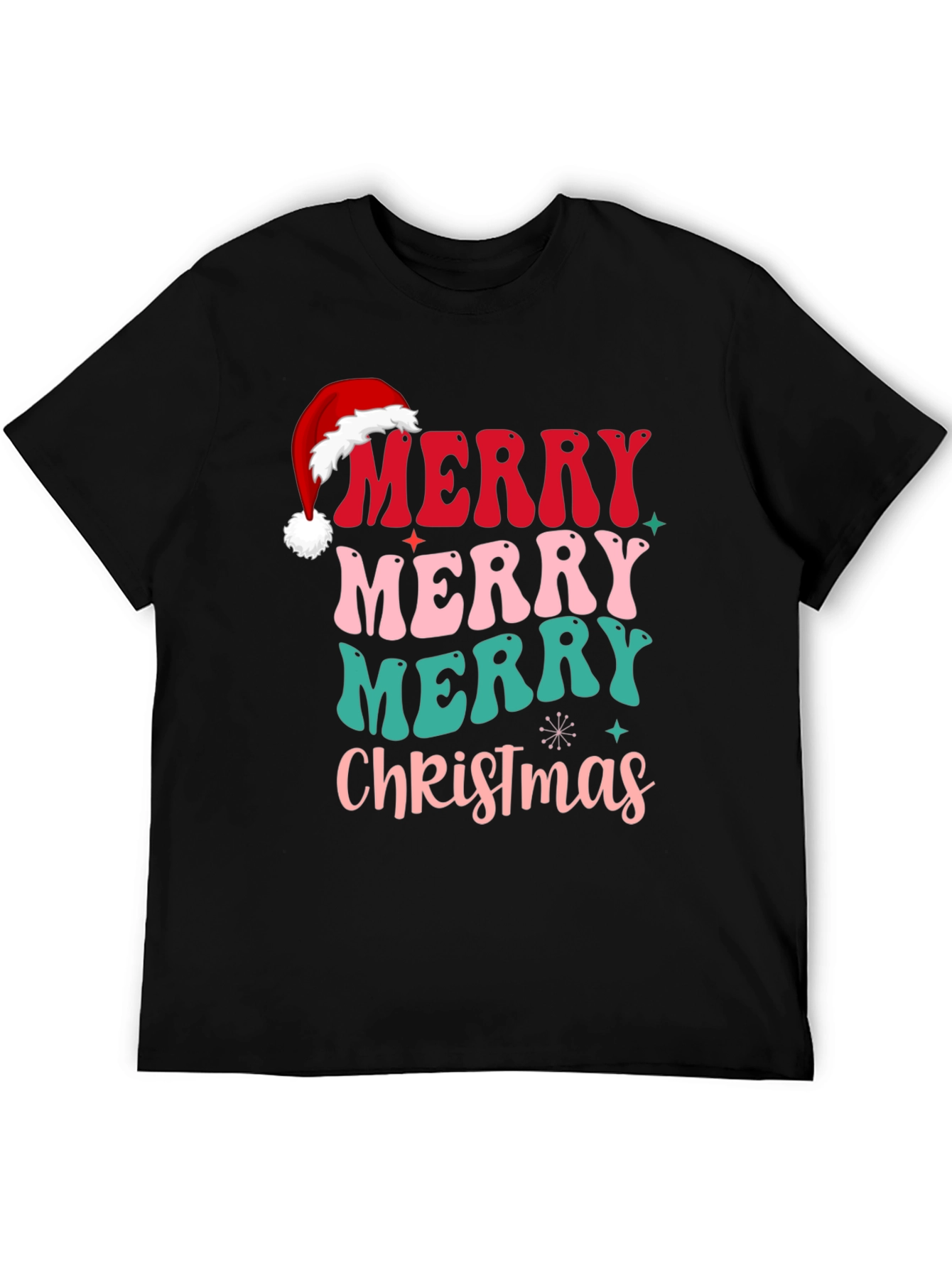 Festive Retro Merry Christmas Graphic Tee