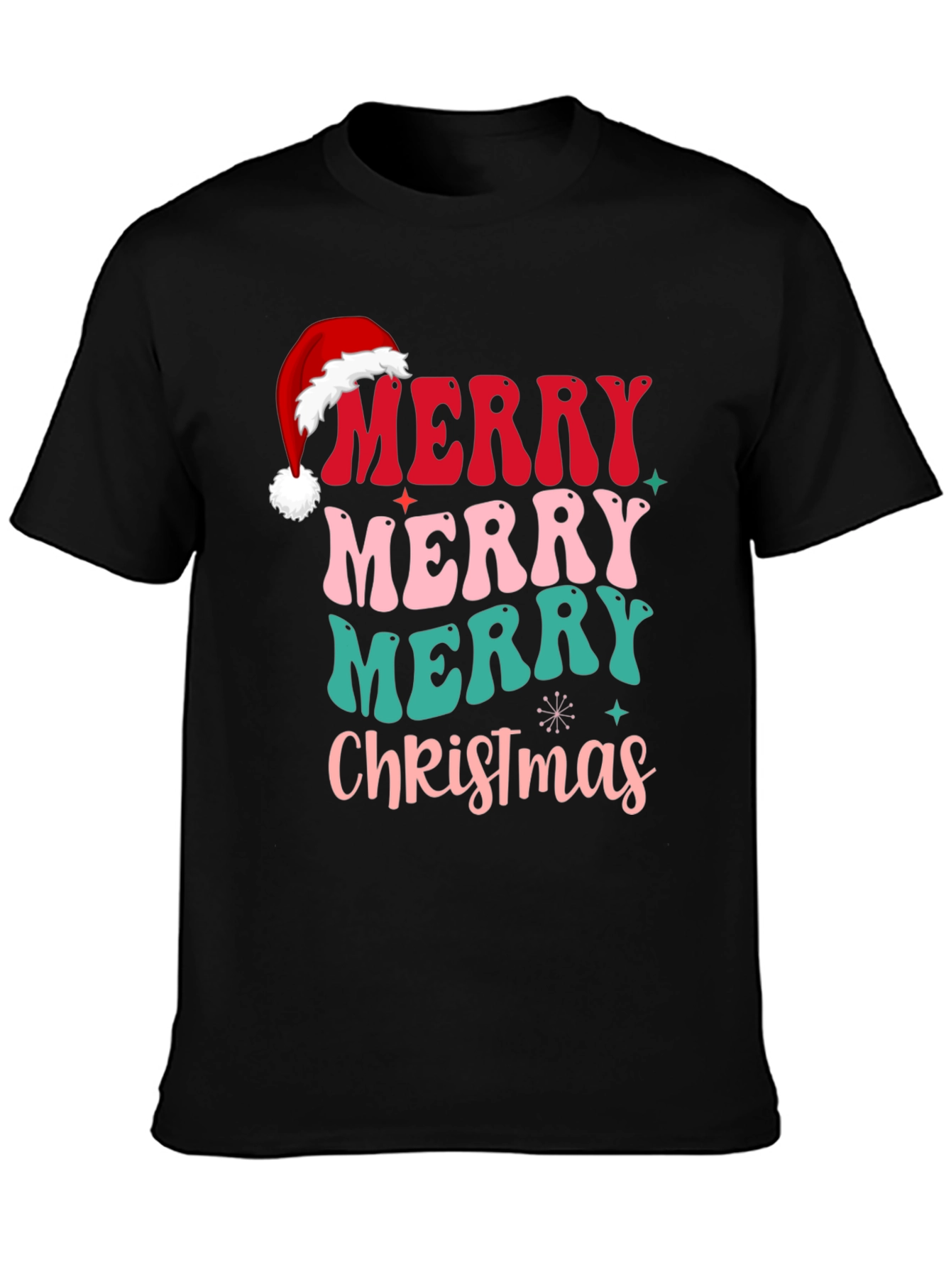 Festive Retro Merry Christmas Graphic Tee