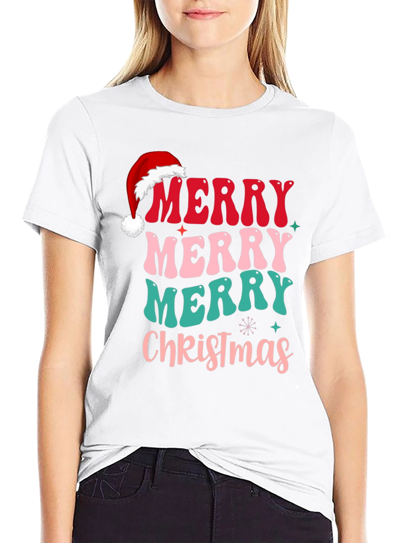 Festive Retro Merry Christmas Graphic Tee