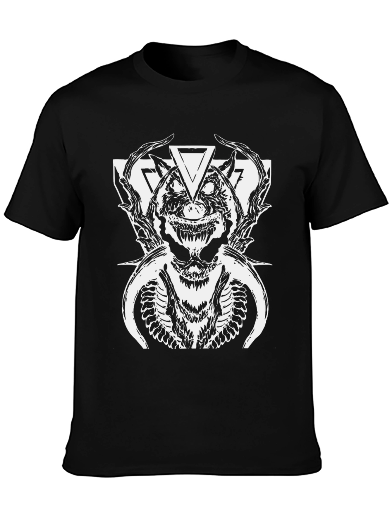 Mens Black Graphic Tee - Devilish Design