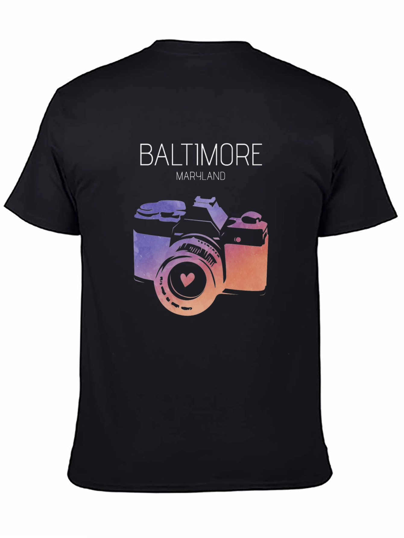 Baltimore Maryland Camera Graphic Tee - Black
