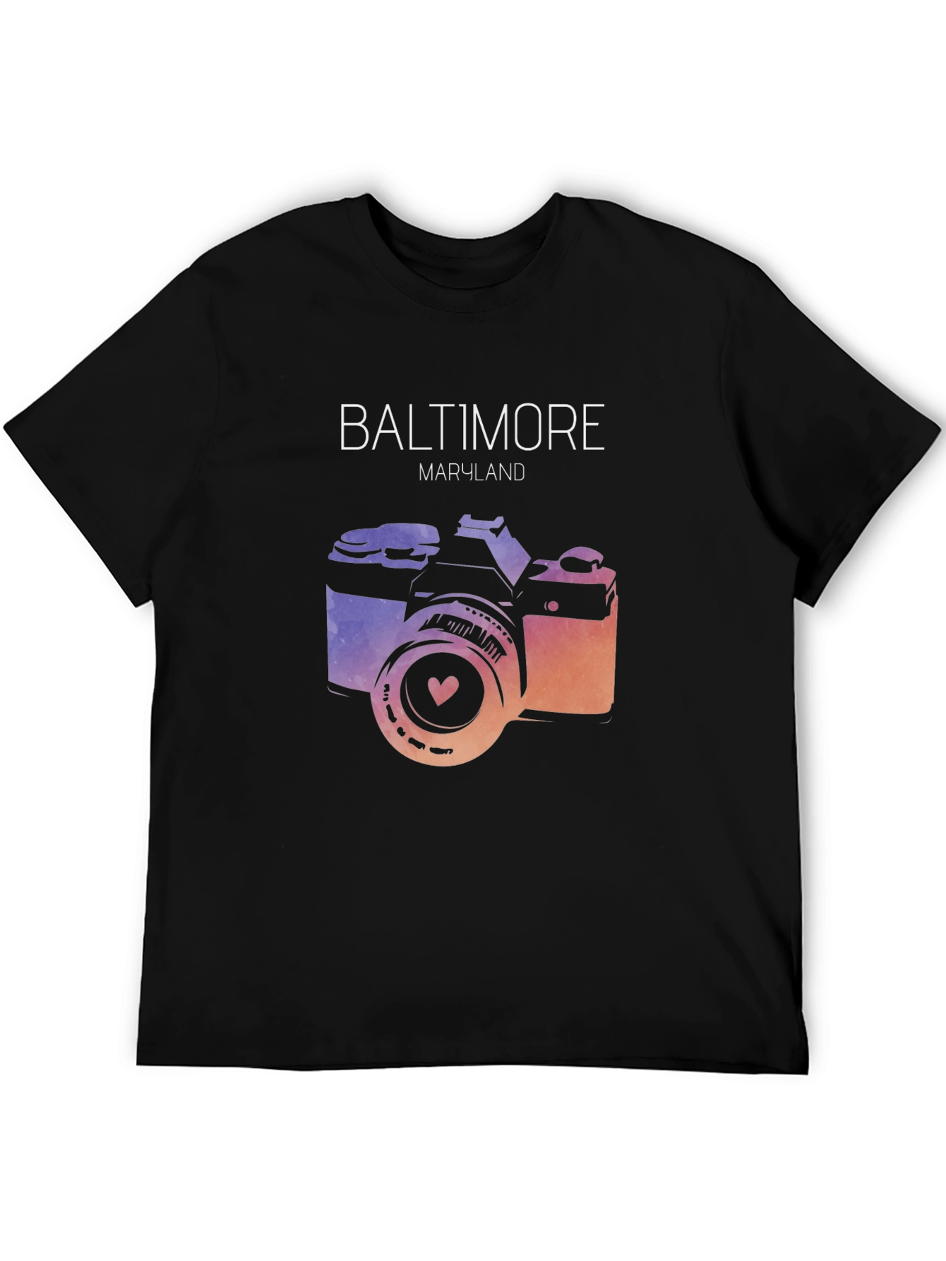 Baltimore Maryland Camera Graphic Tee - Black