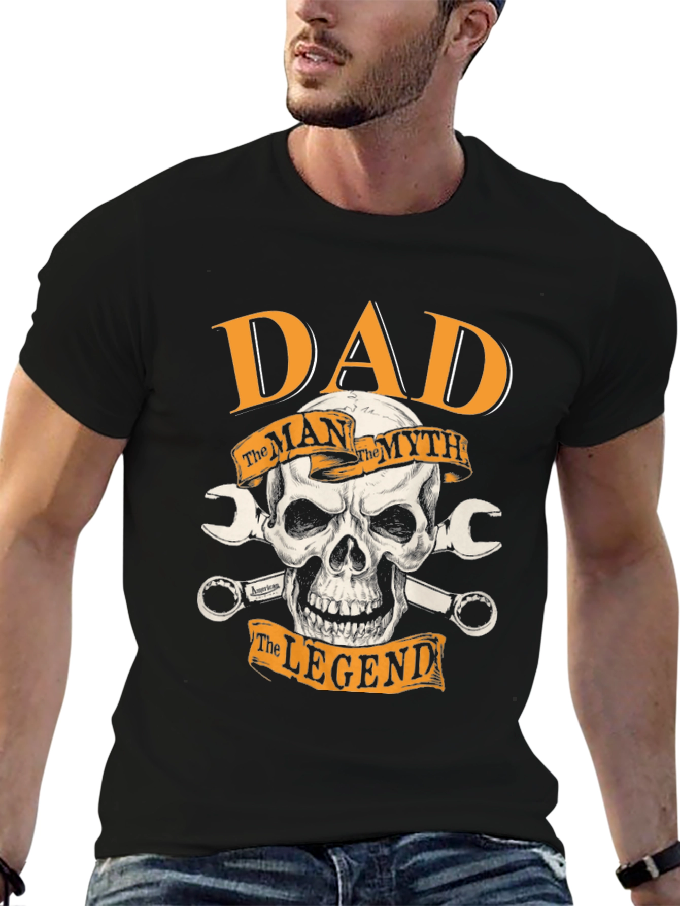 Dad The Man The Myth The Legend Black T-Shirt