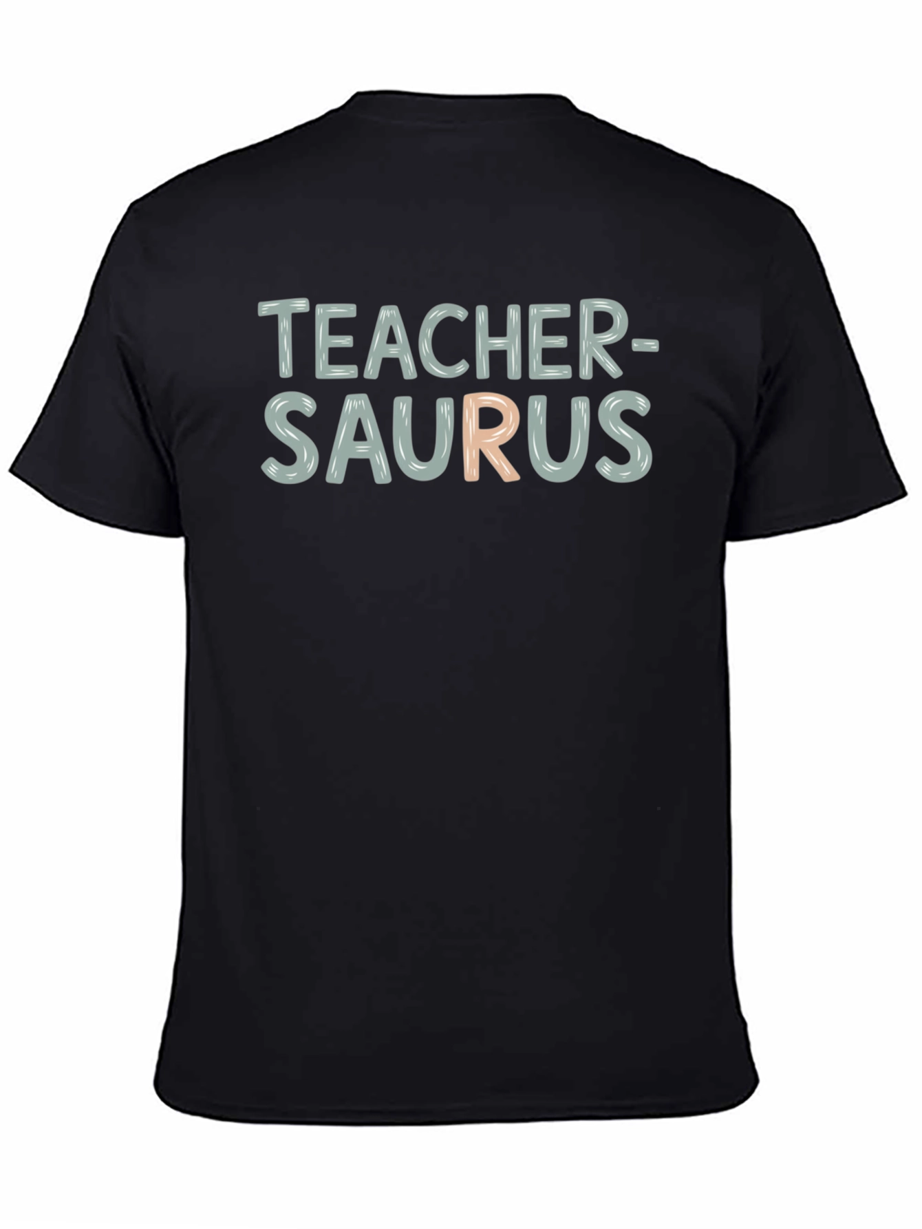 Teacher-Saurus Funny T-Shirt - Black Cotton Blend