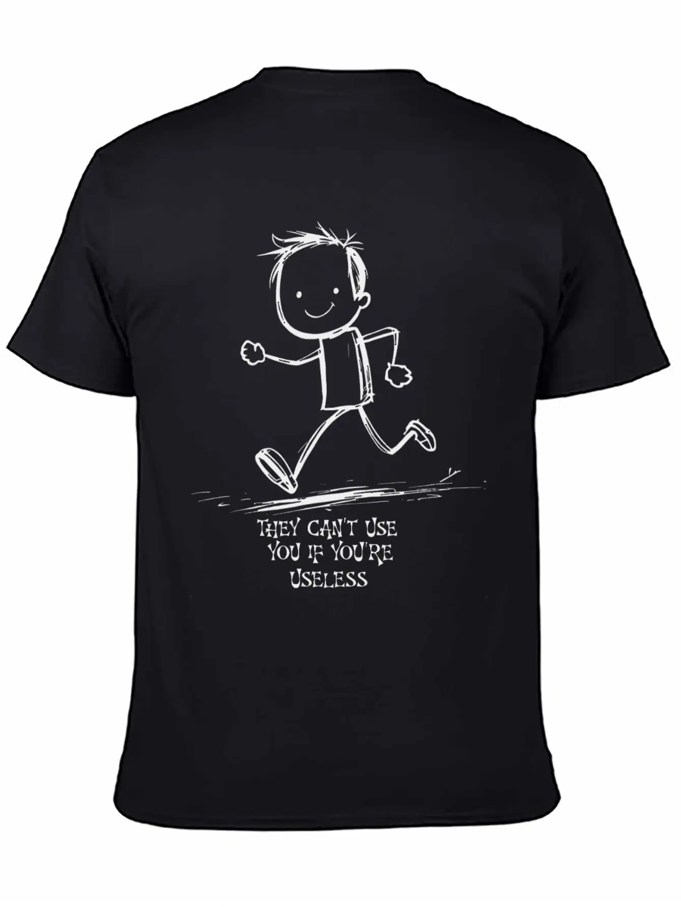 Useless Cartoon Funny Minimalism Unisex Casual T-Shirt – Clean Design For Daily Comfort