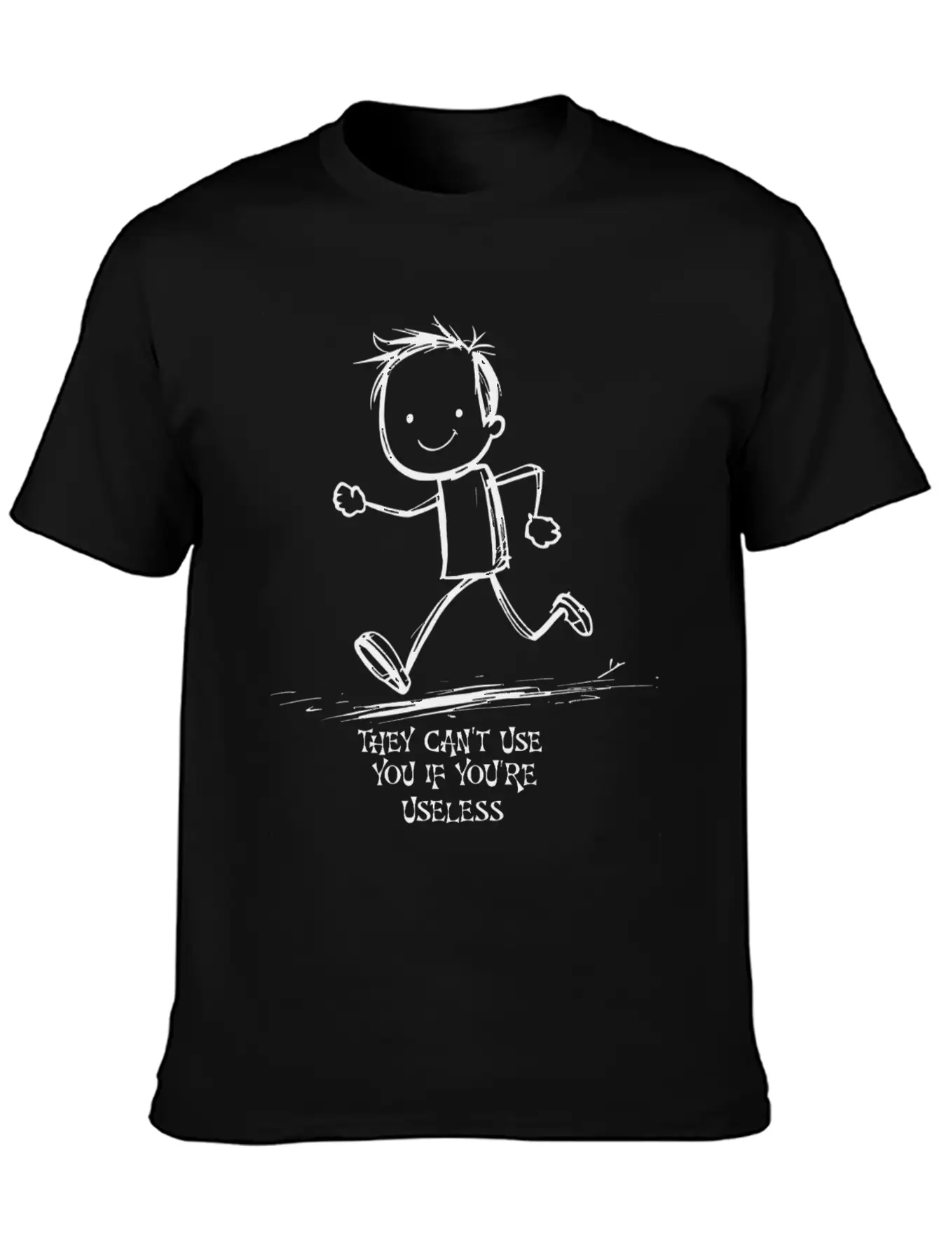 Useless Cartoon Funny Minimalism Unisex Casual T-Shirt – Clean Design For Daily Comfort