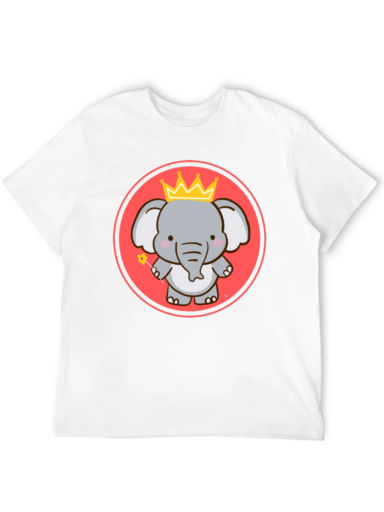 Cute Elephant Prince Black T-shirt