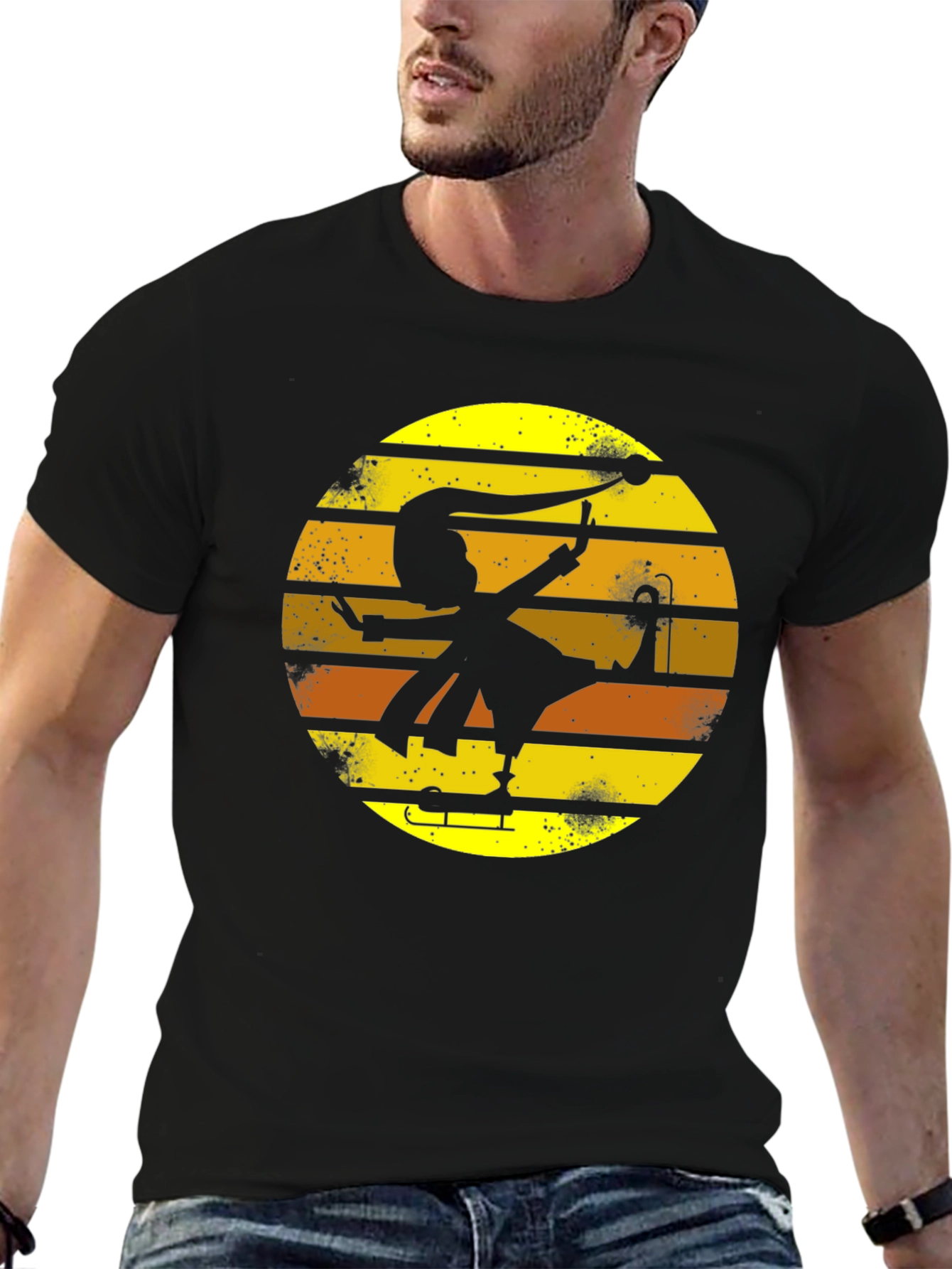 Retro Jester Silhouette Graphic Tee