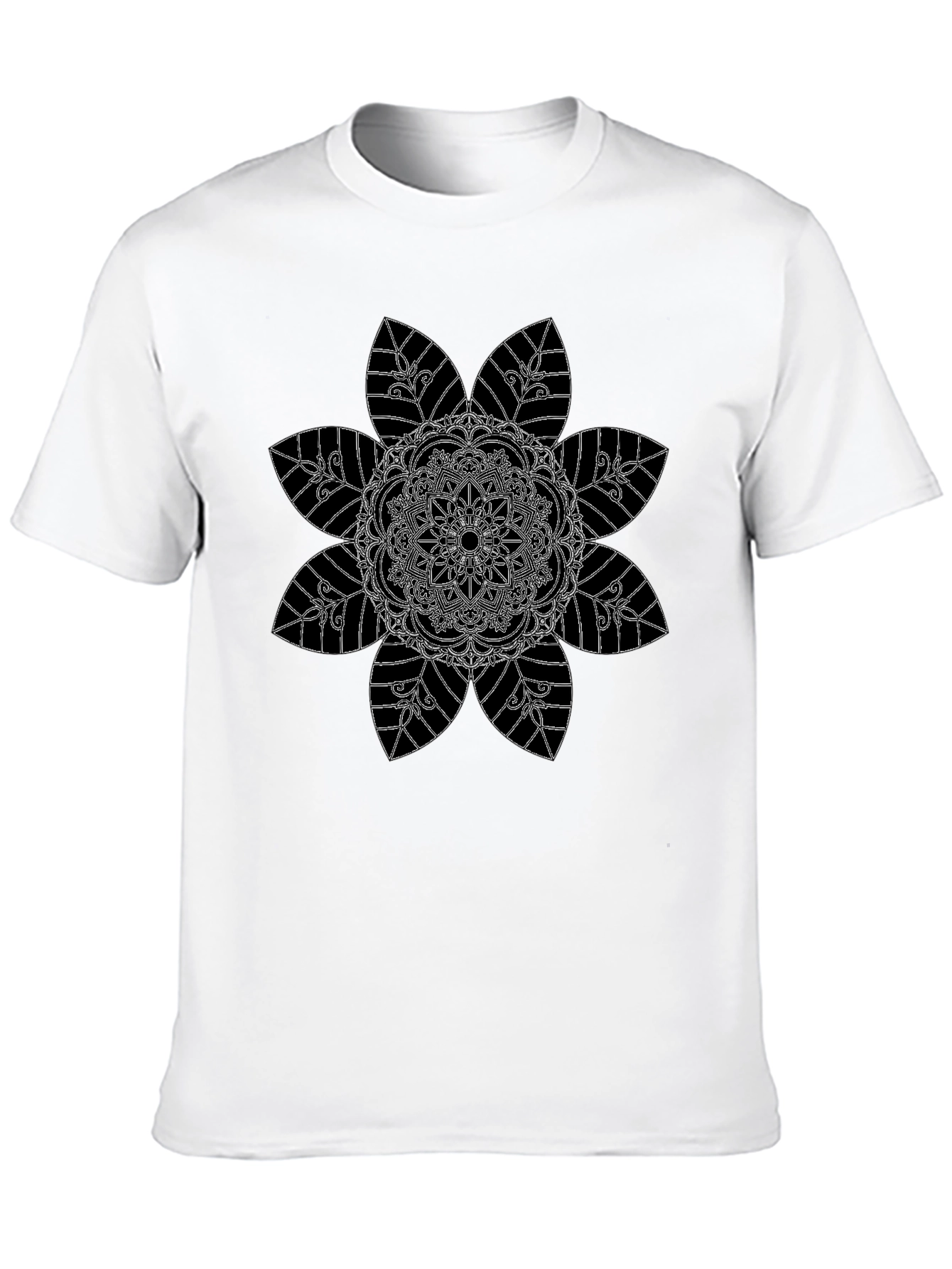 Floral Mandala Graphic Black Tee