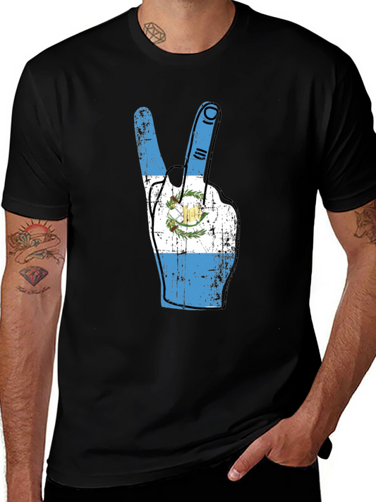 Guatemala Peace Sign Graphic Tee - Black