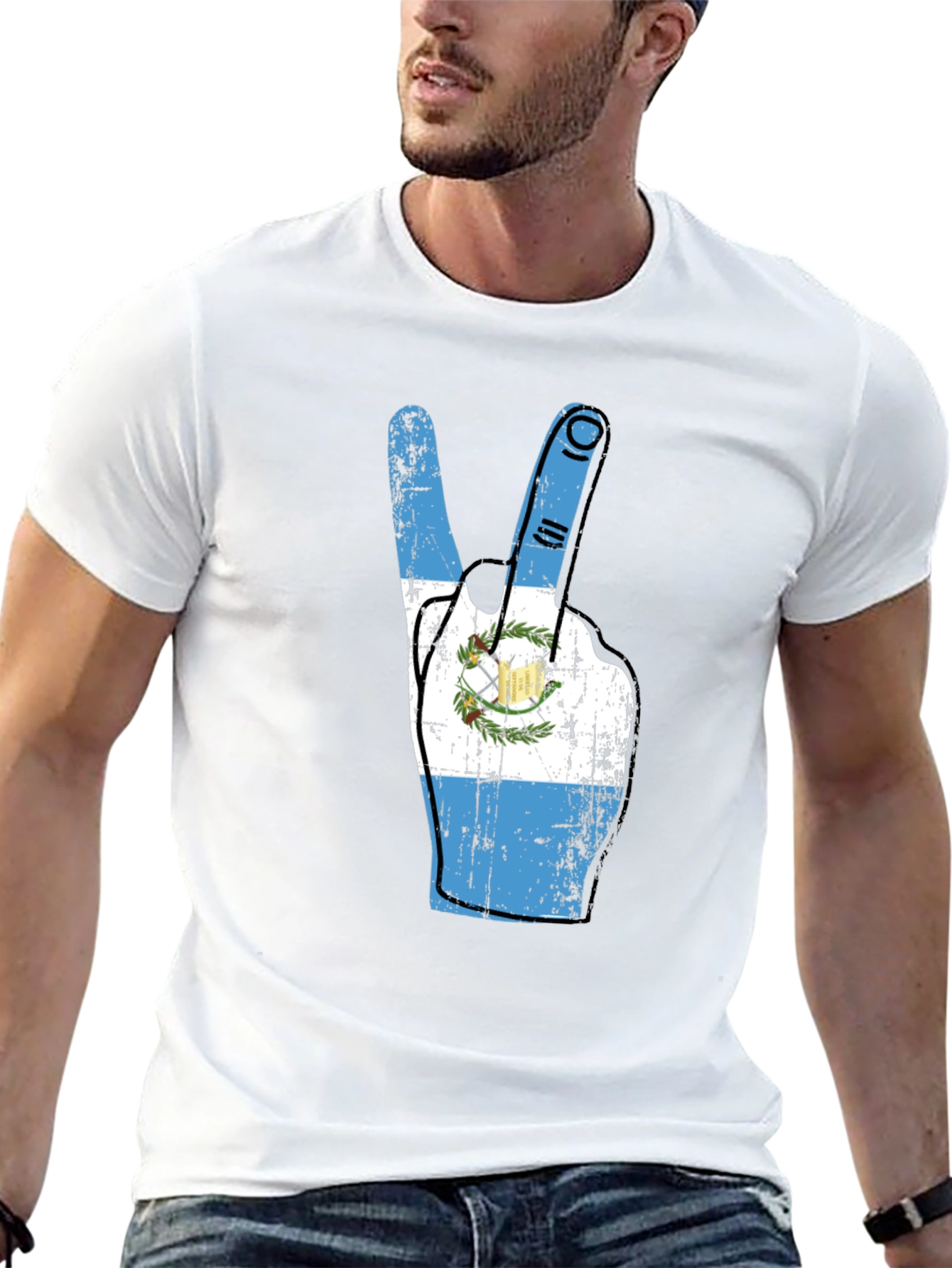 Guatemala Peace Sign Graphic Tee - Black