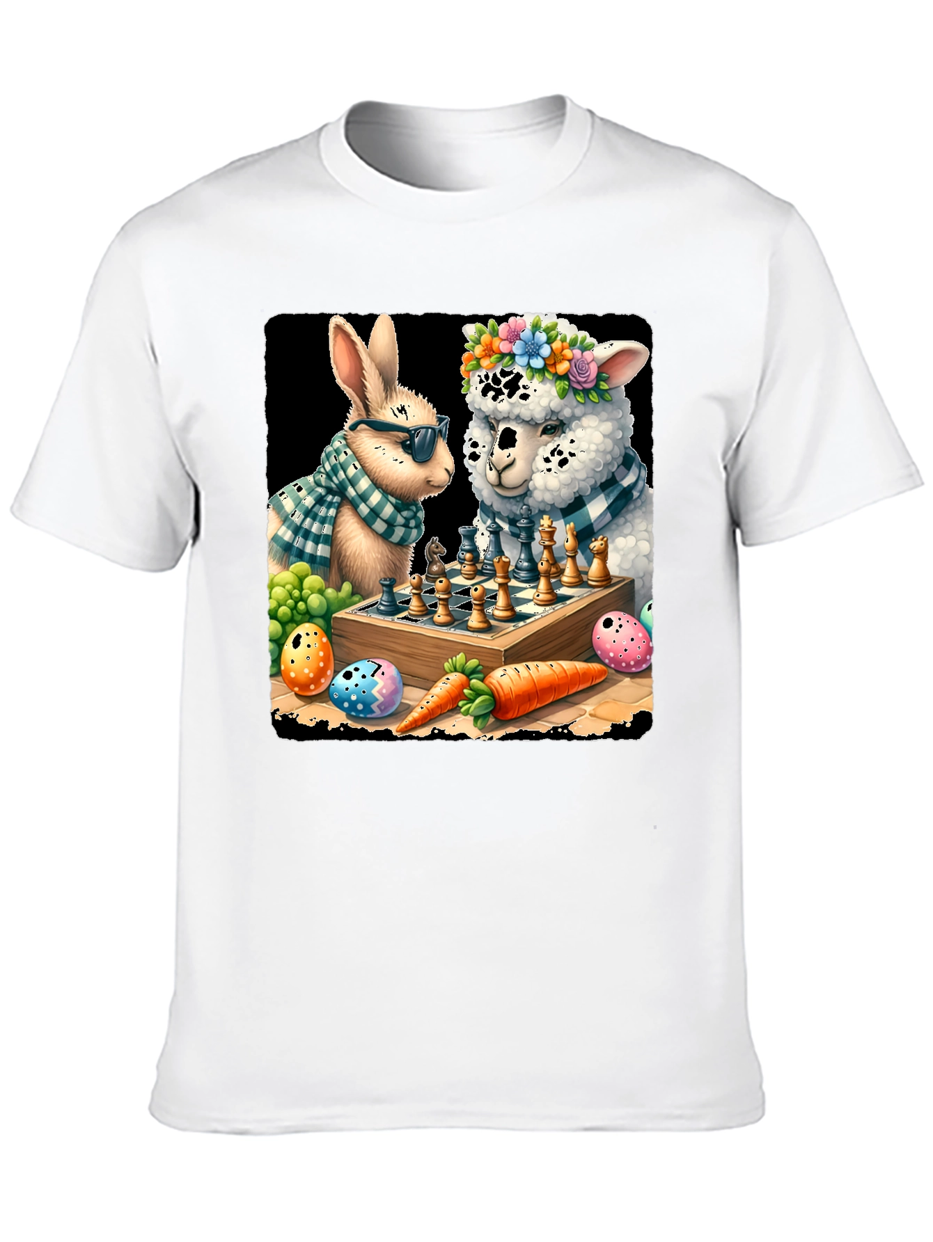 Easter Bunny & Alpaca Chess T-Shirt