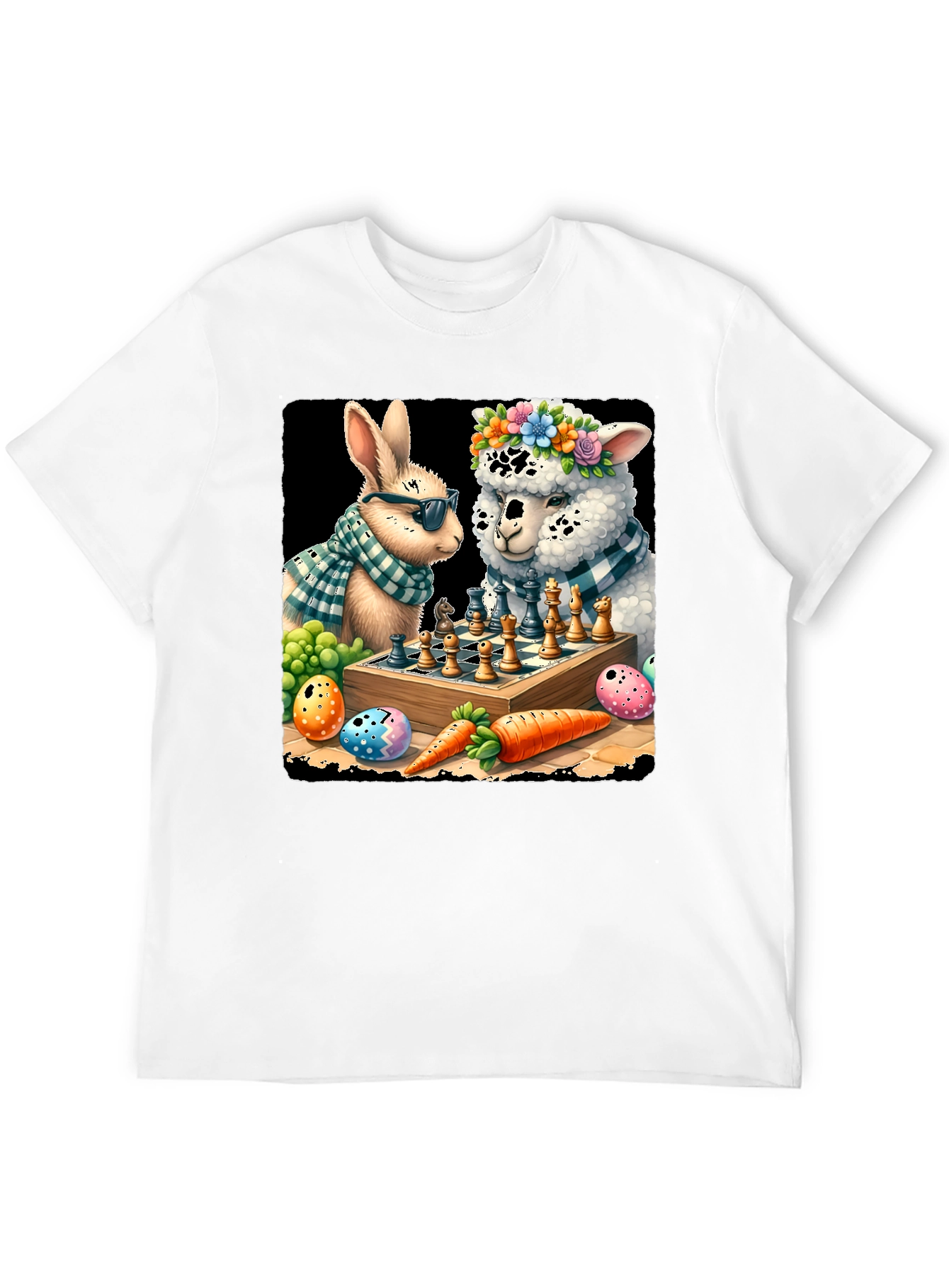 Easter Bunny & Alpaca Chess T-Shirt