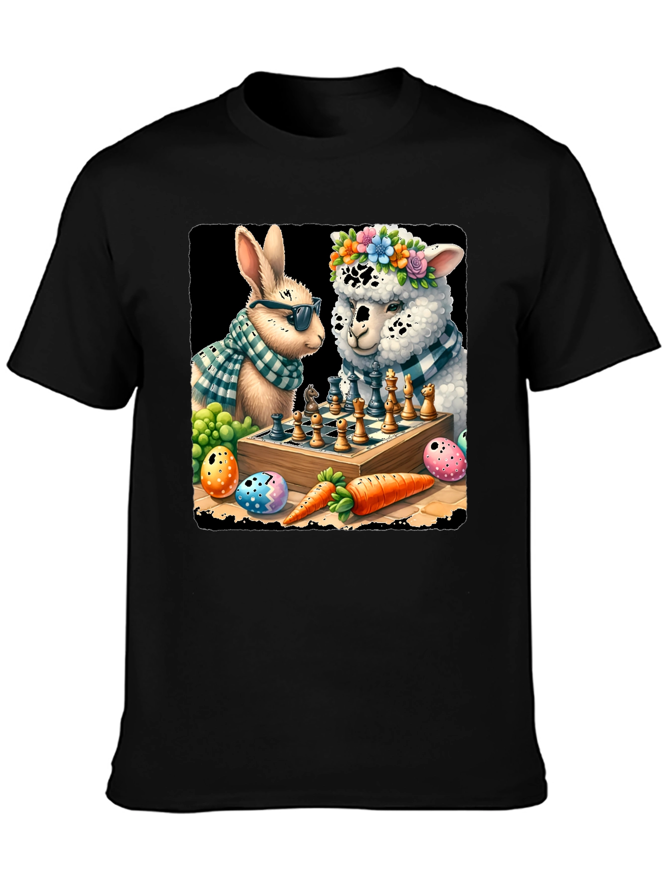 Easter Bunny & Alpaca Chess T-Shirt