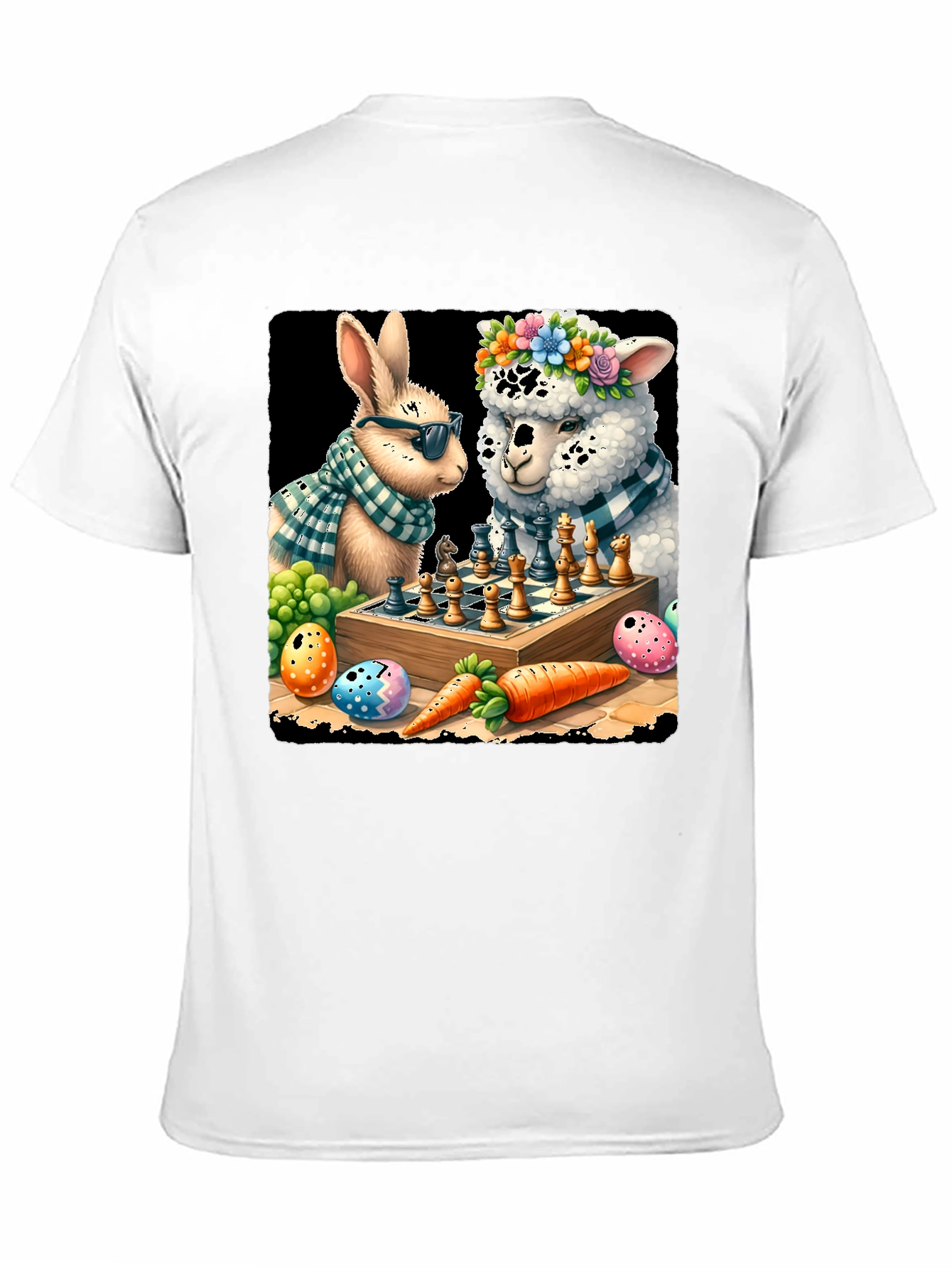 Easter Bunny & Alpaca Chess T-Shirt