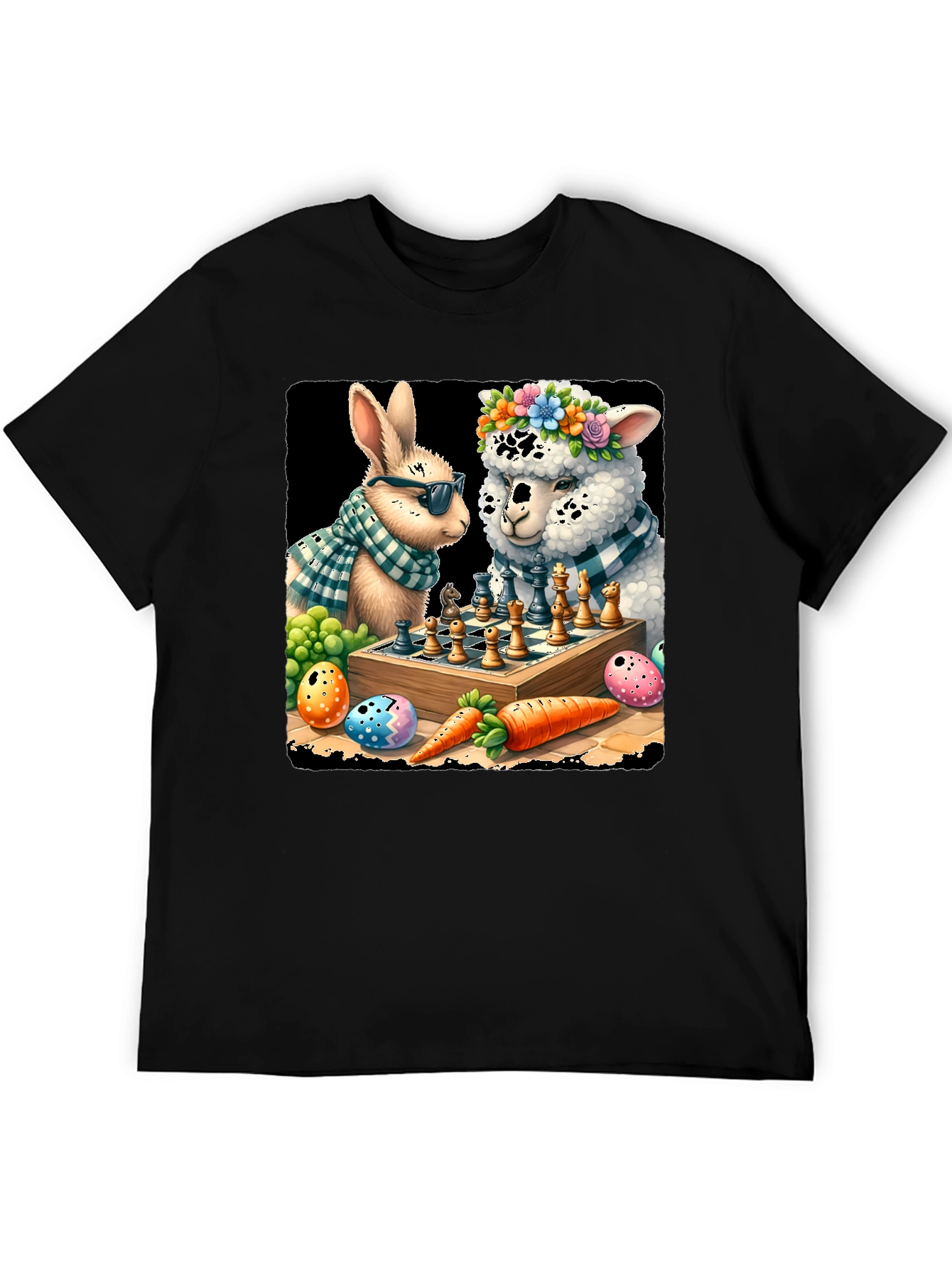 Easter Bunny & Alpaca Chess T-Shirt