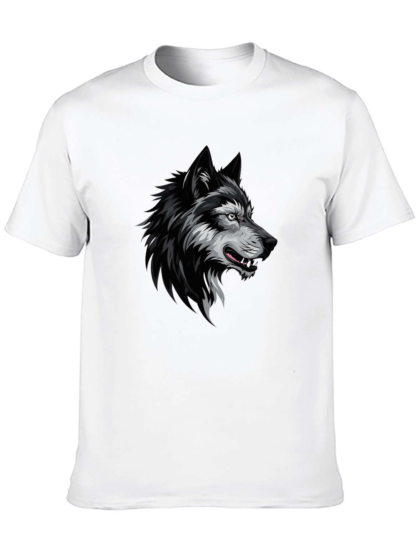 Mens Black Wolf Graphic T-Shirt