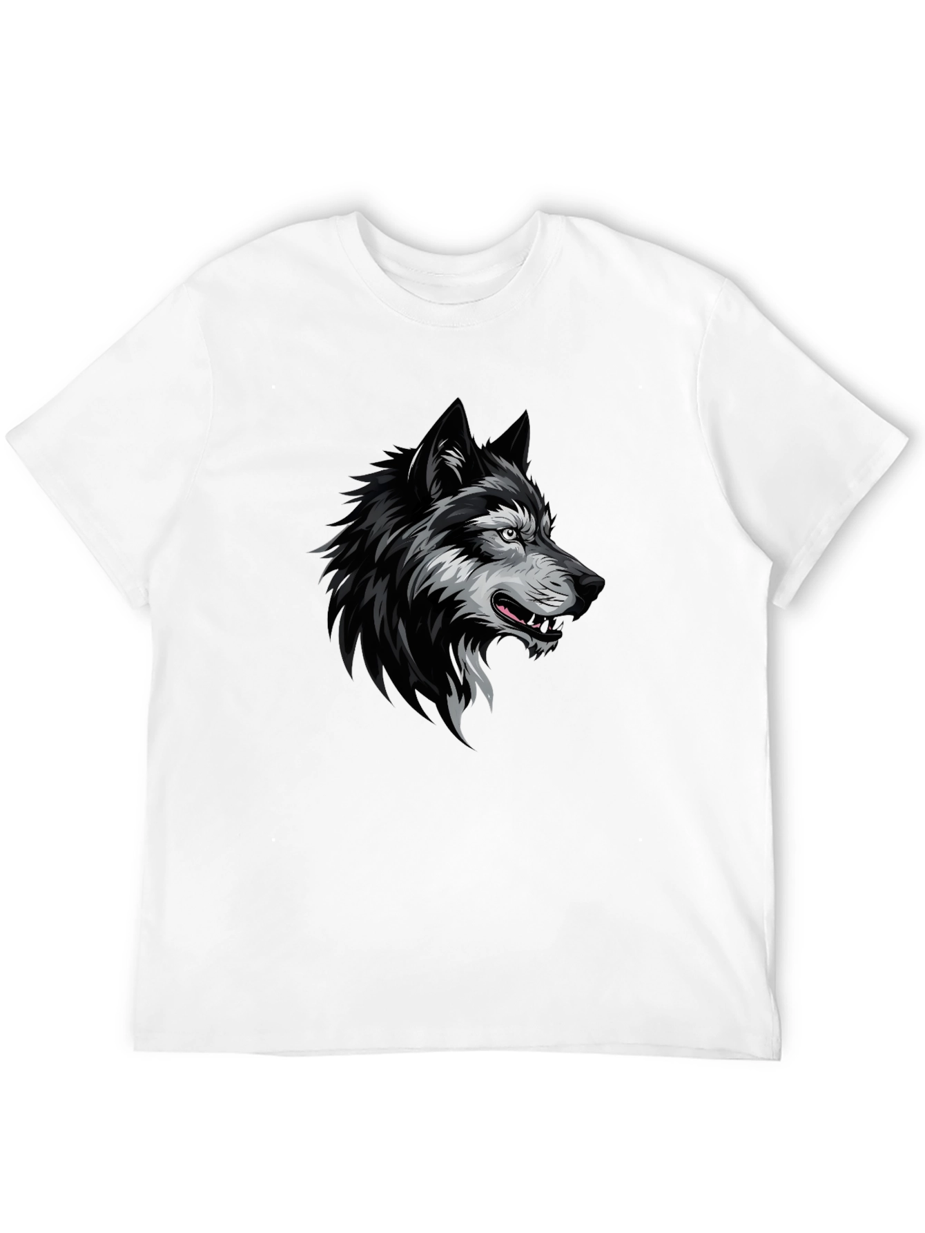 Mens Black Wolf Graphic T-Shirt