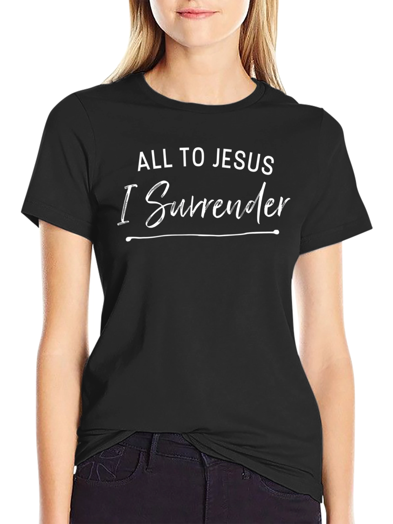 All to Jesus I Surrender Black T-Shirt
