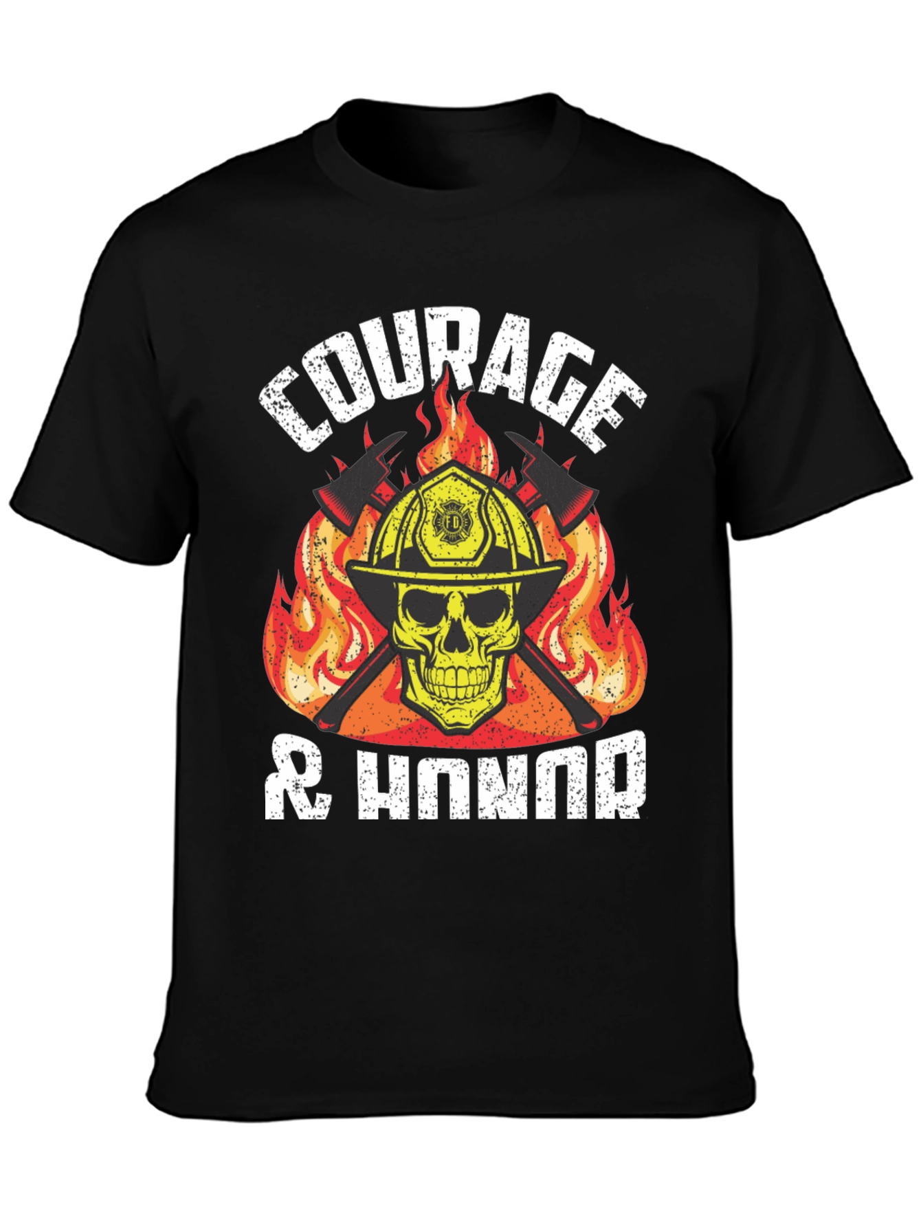 Courage & Honor Firefighter Skull T-Shirt