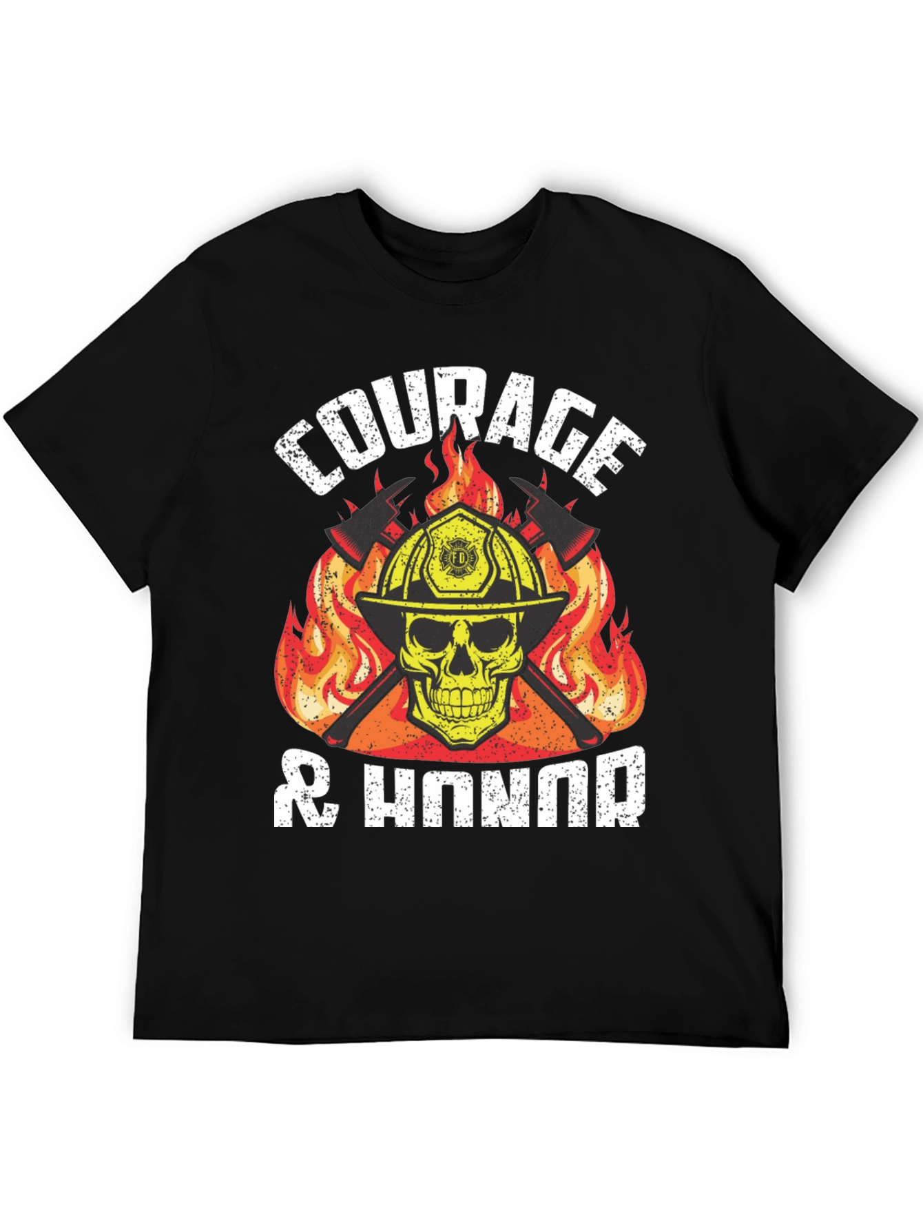 Courage & Honor Firefighter Skull T-Shirt