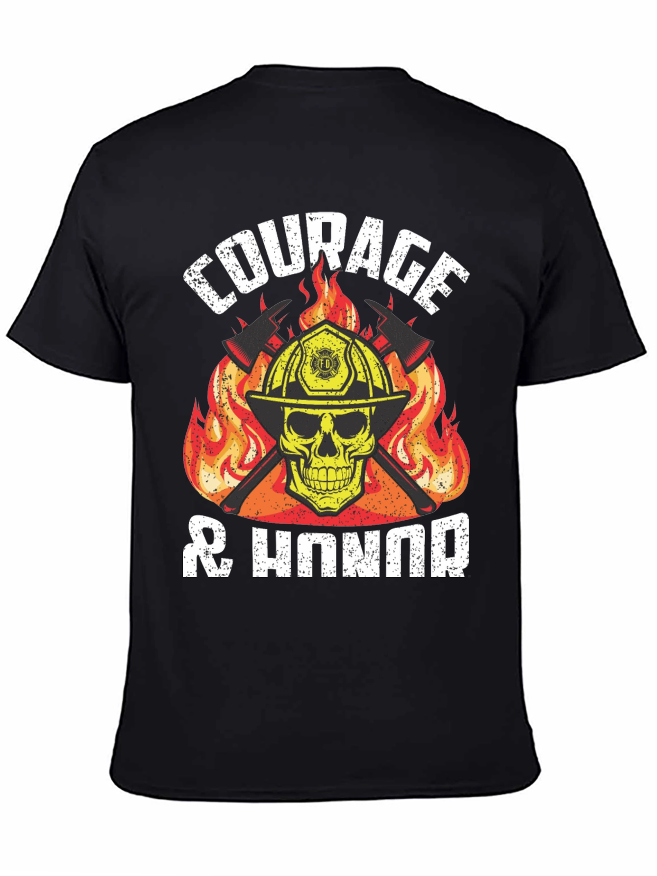 Courage & Honor Firefighter Skull T-Shirt
