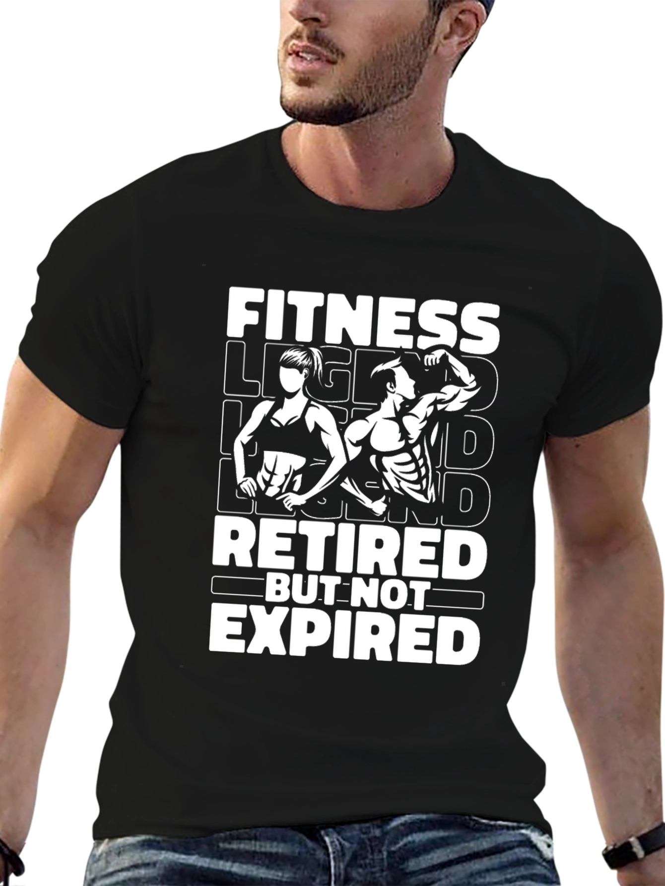 Fitness Legend Retired But Not Expired Black T-Shirt