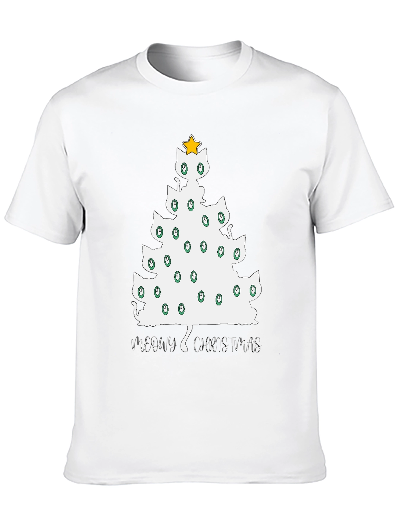 Meowy Christmas Cat Tree Graphic Tee